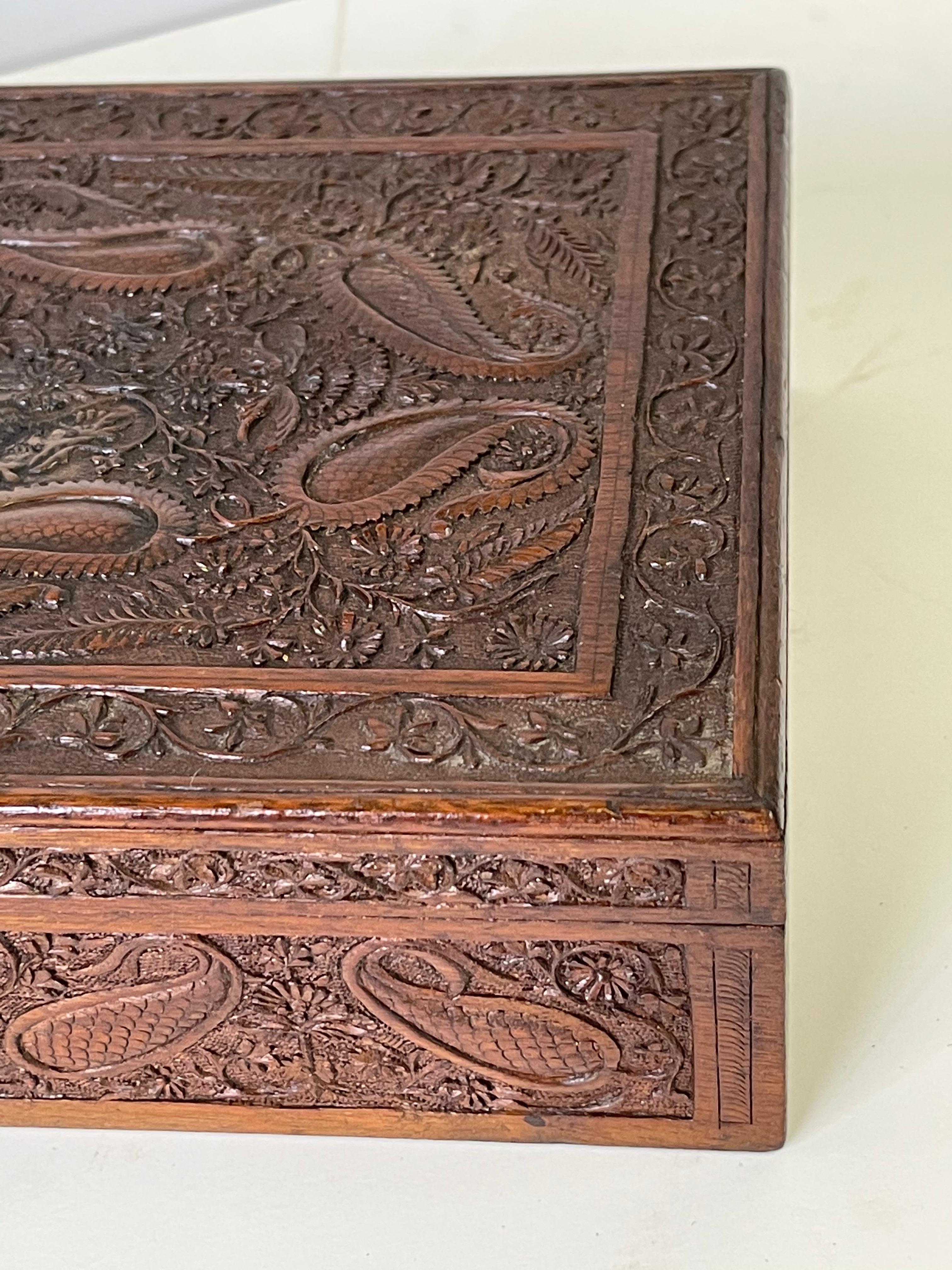 Early 20th Century Hand Carved Wooden Box 3