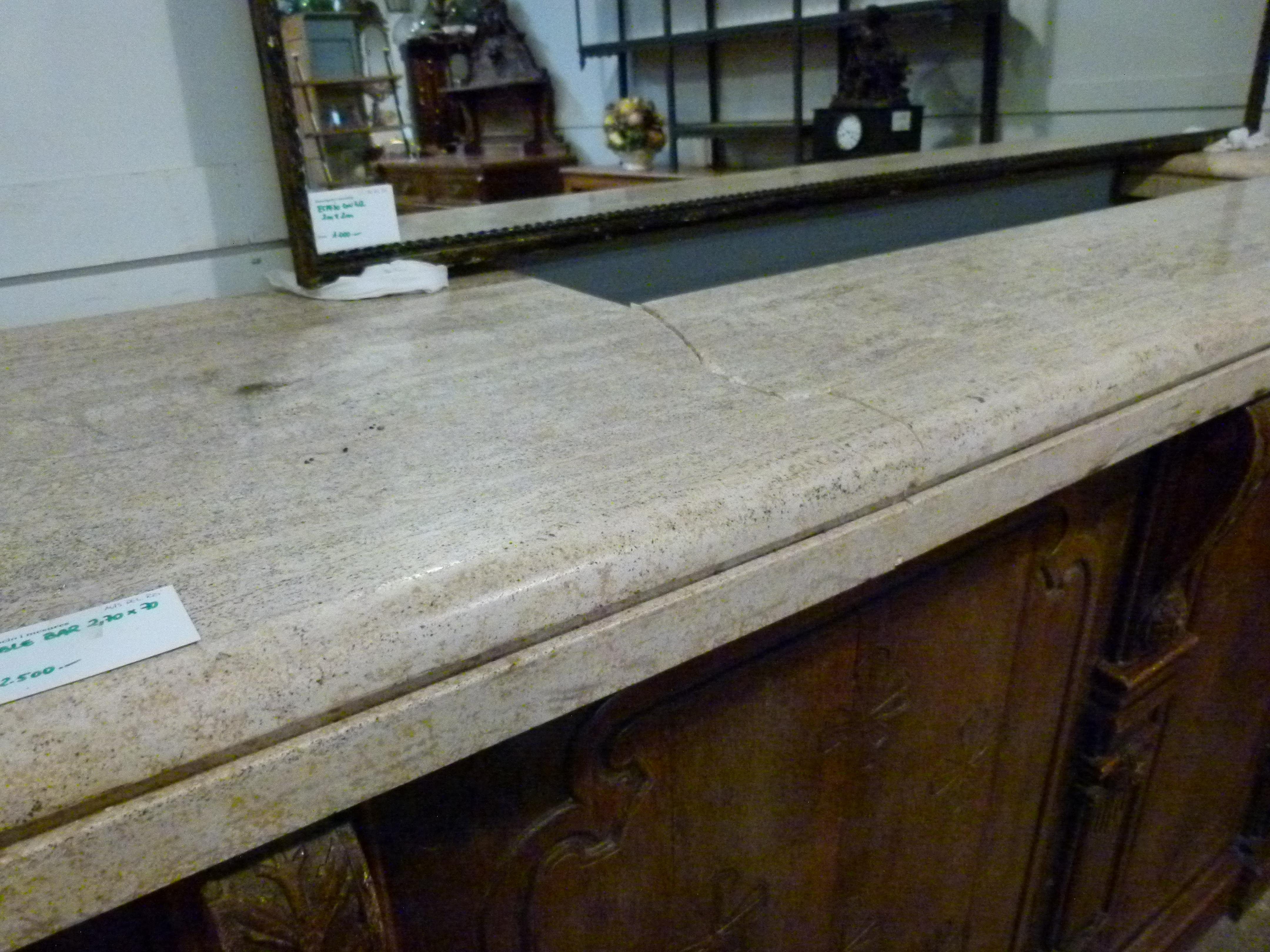 Early 20th Century  Large Hand Carved Wooden and marble Top Dry Bar 4