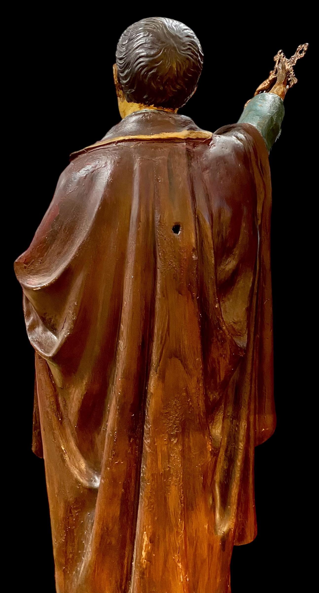 Statua in gesso di Sant'Aloysius Gonzaga, realizzata a mano all'inizio del XX secolo in vendita 3