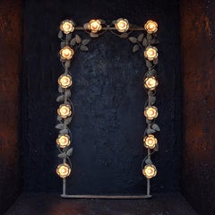 Early 20th Century Hand Crafted Brass Floral Light Frame
