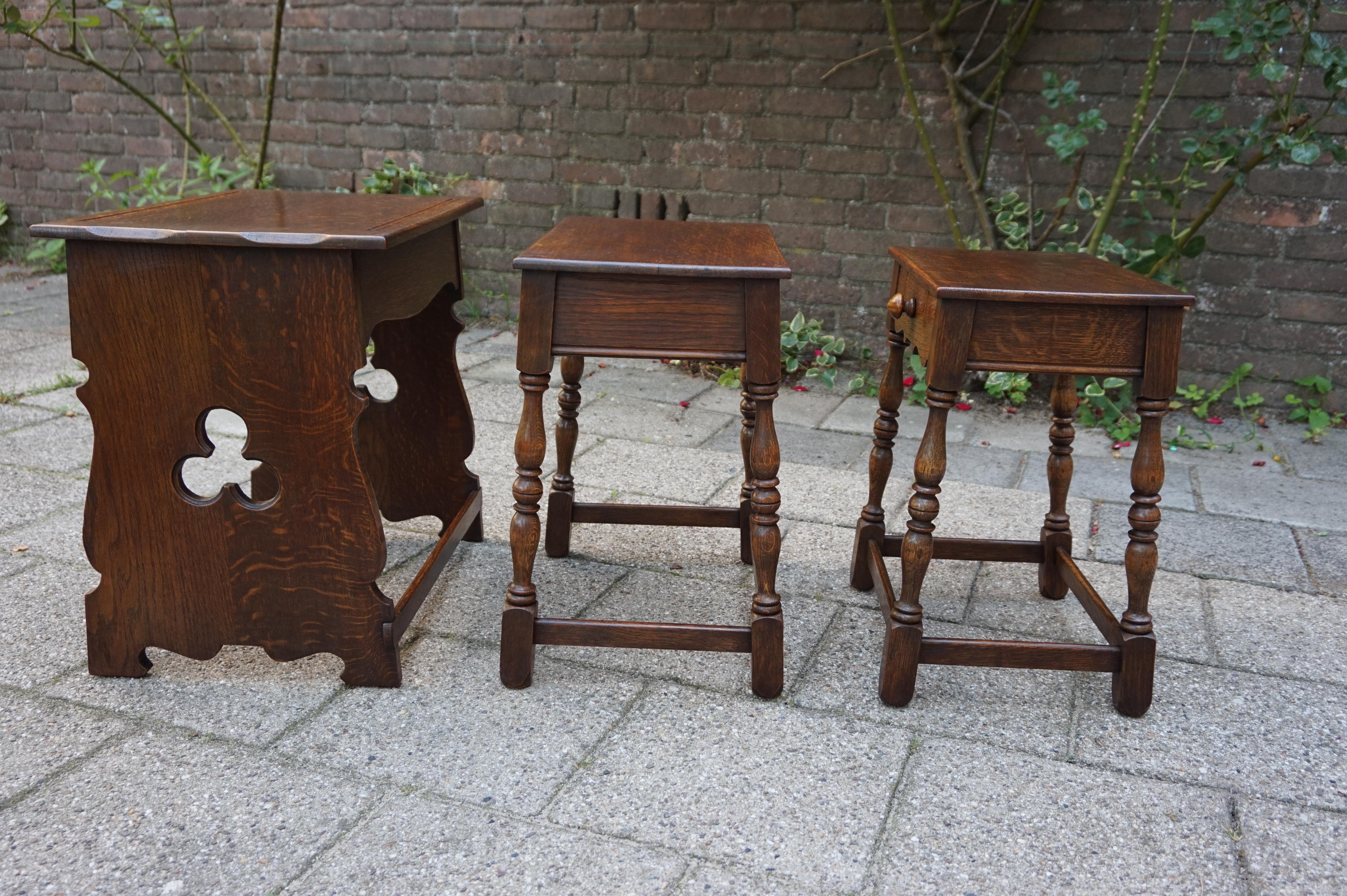 Early 20th Century Handcrafted Gothic Revival Nest of Tables from a Monastery 7