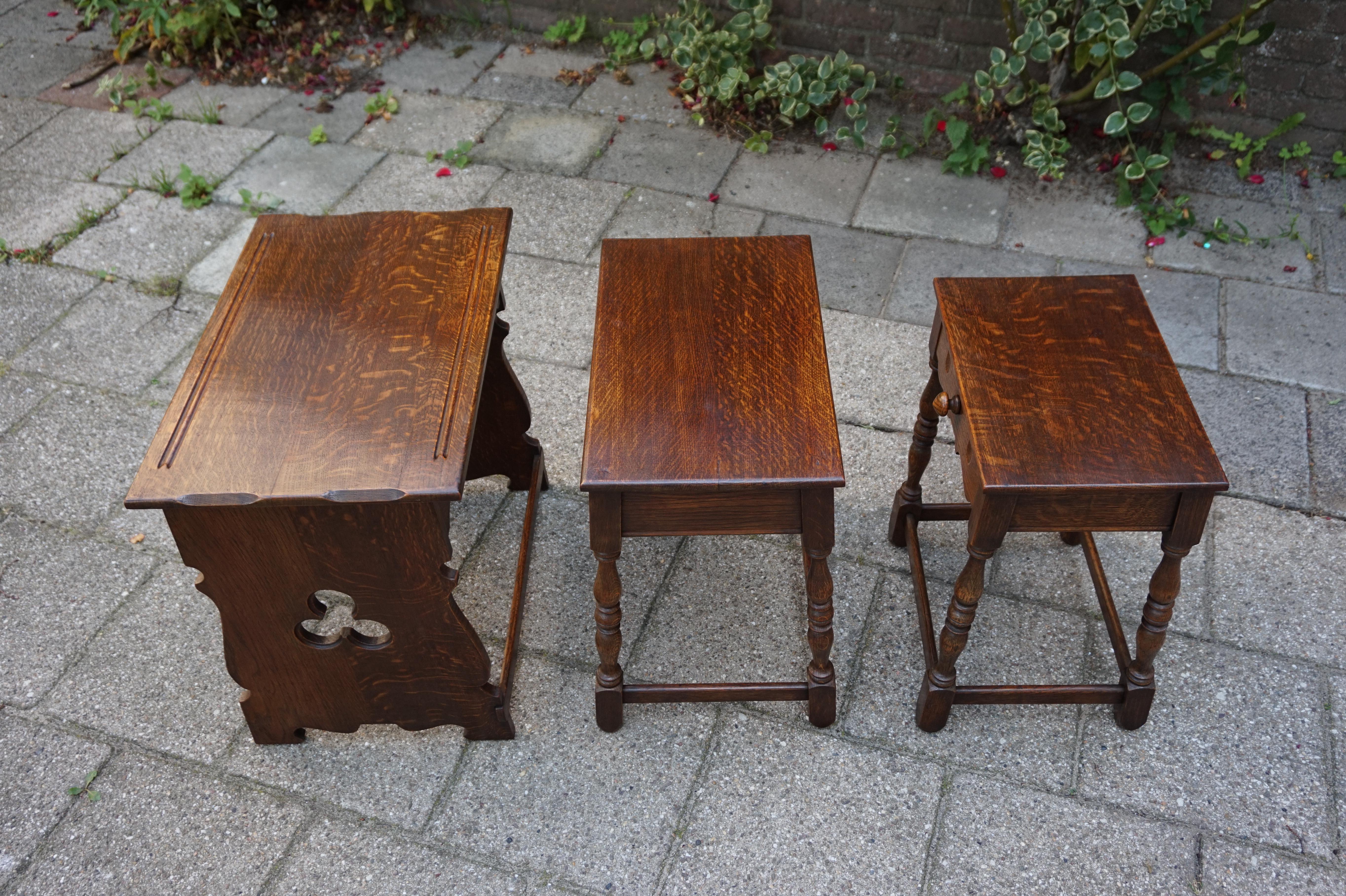 Early 20th Century Handcrafted Gothic Revival Nest of Tables from a Monastery 8