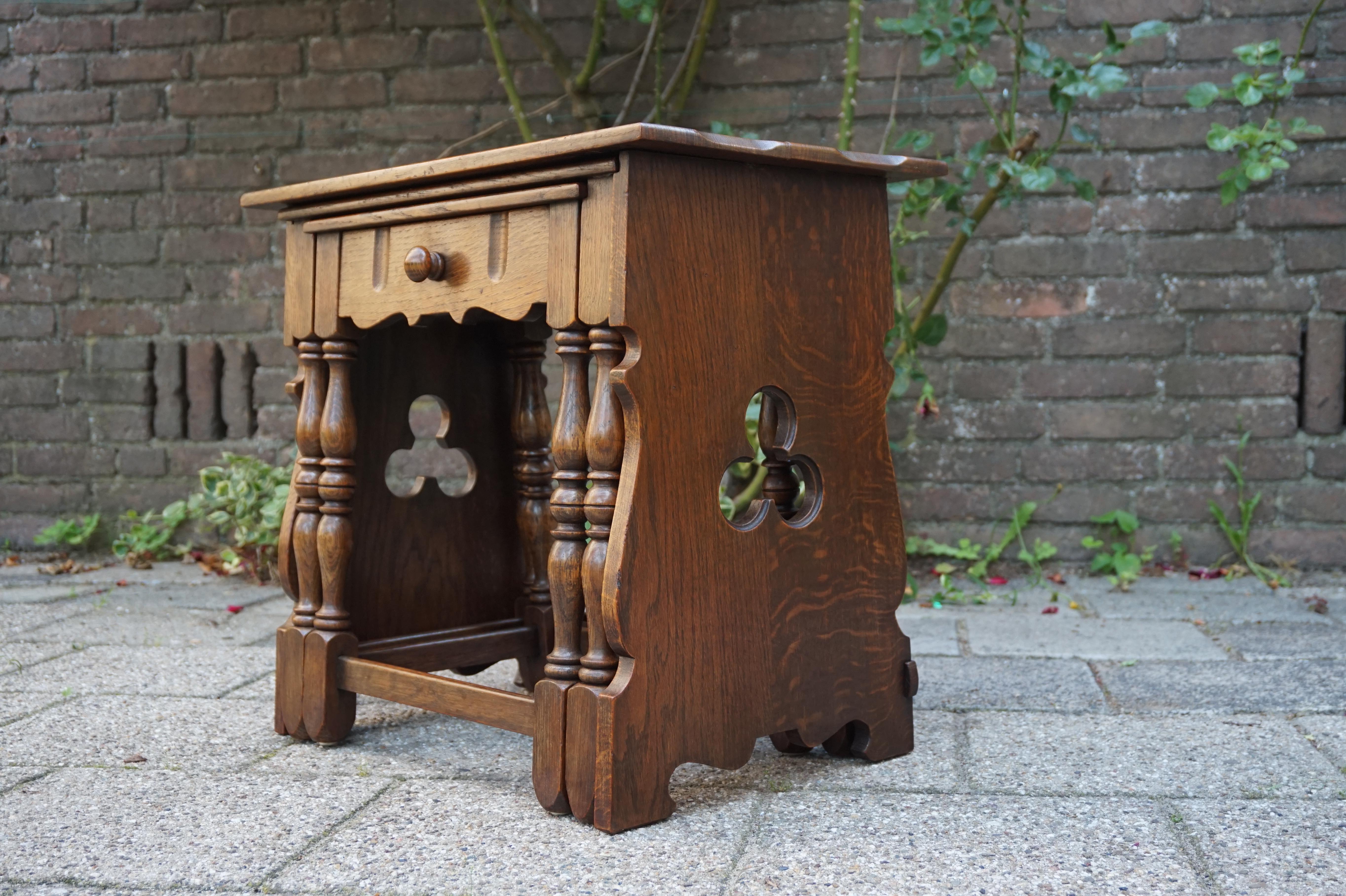 Early 20th Century Handcrafted Gothic Revival Nest of Tables from a Monastery 9