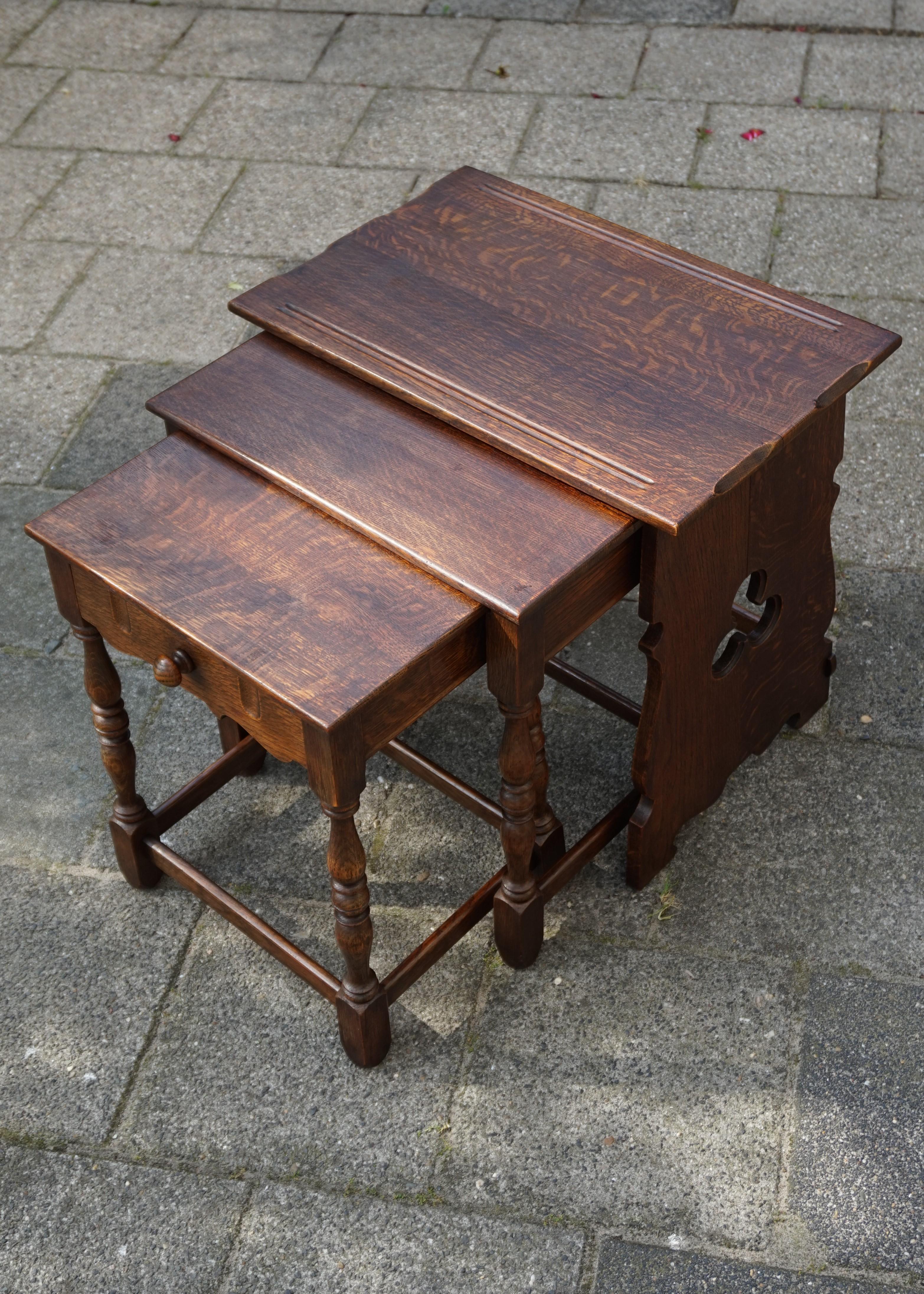 Early 20th Century Handcrafted Gothic Revival Nest of Tables from a Monastery 14