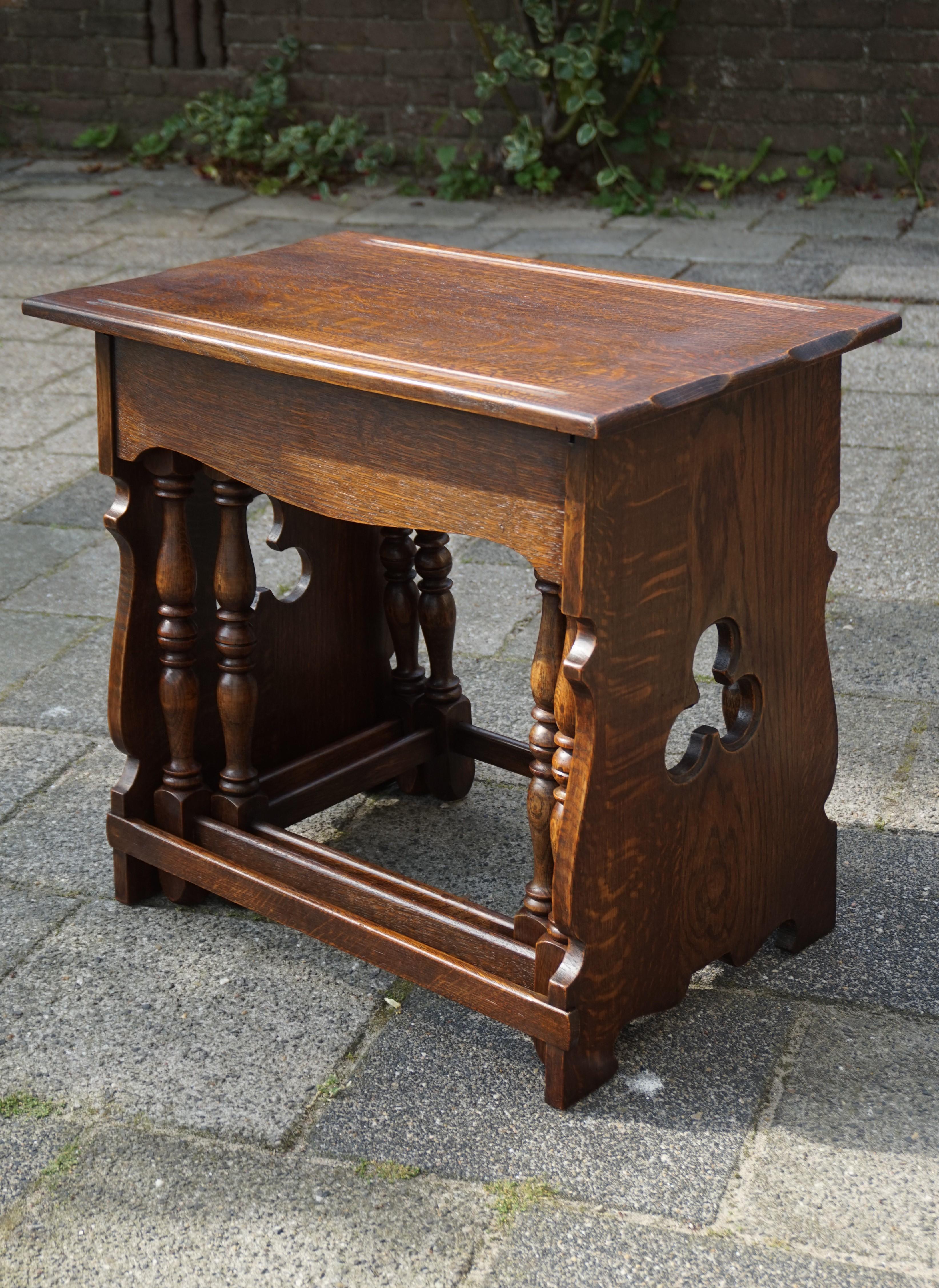 Hand-Crafted Early 20th Century Handcrafted Gothic Revival Nest of Tables from a Monastery