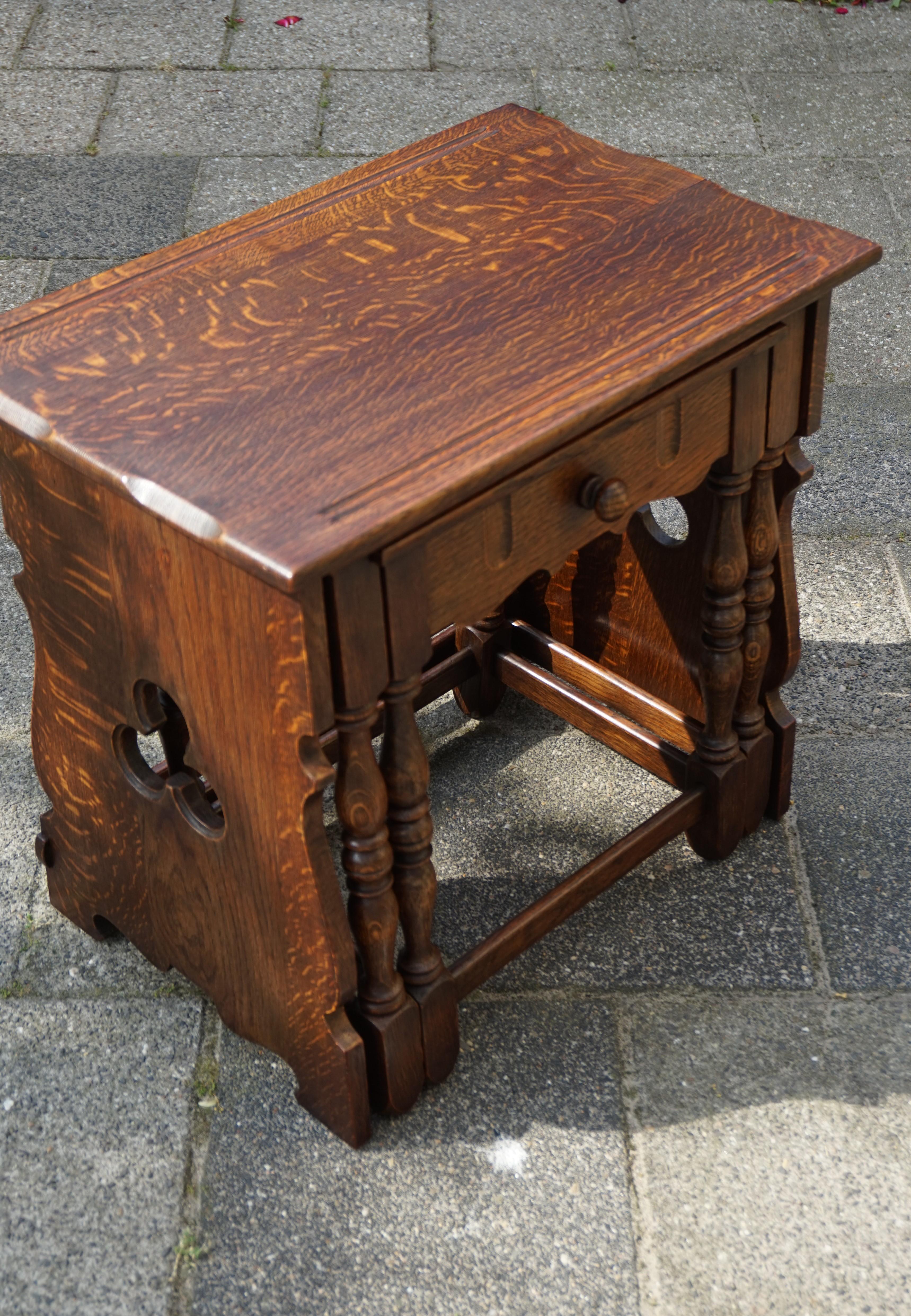 Early 20th Century Handcrafted Gothic Revival Nest of Tables from a Monastery In Excellent Condition In Lisse, NL