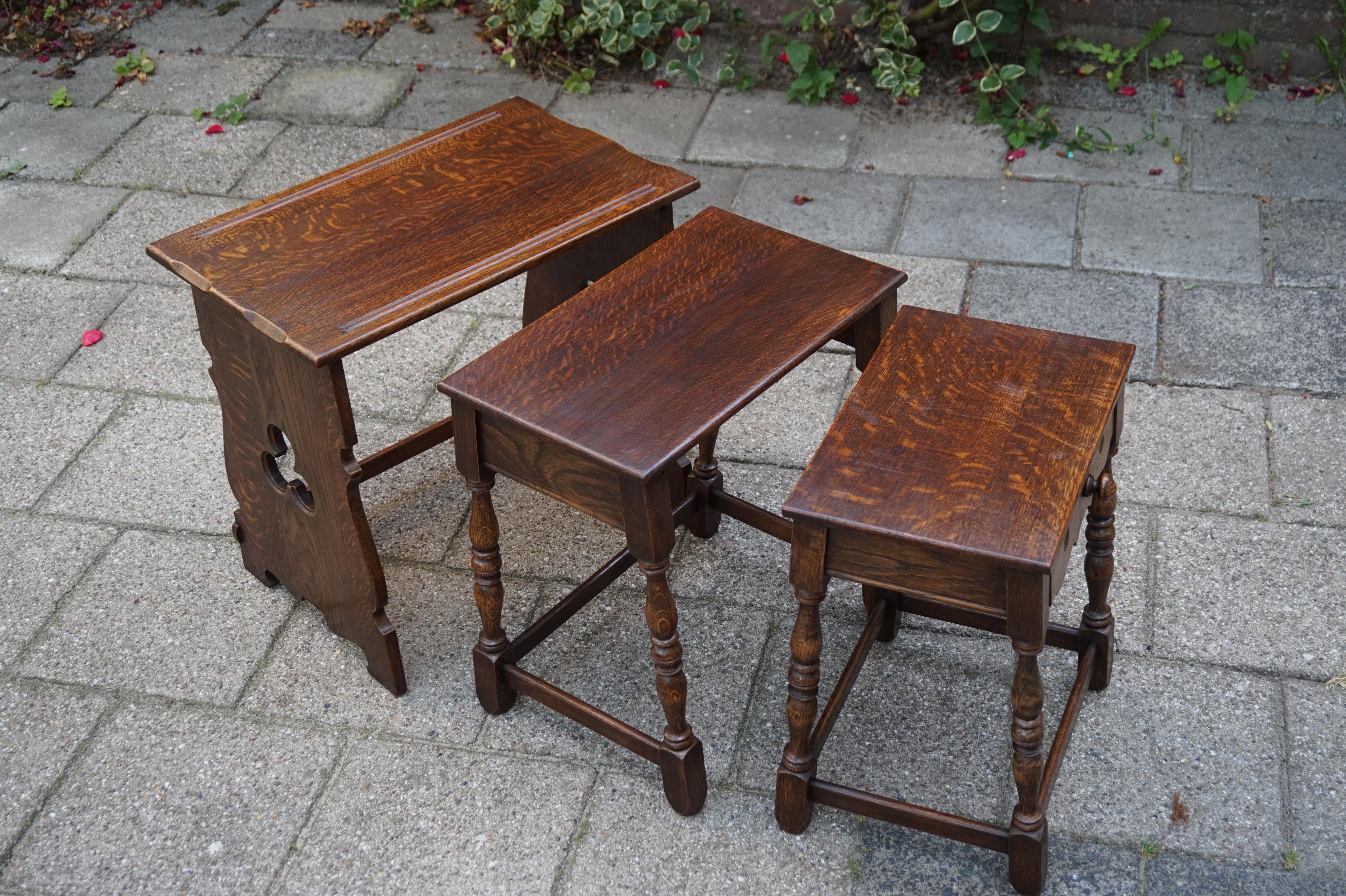 Early 20th Century Handcrafted Gothic Revival Nest of Tables from a Monastery 1