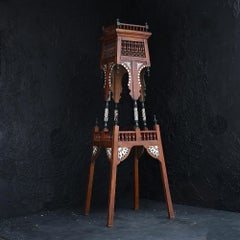 Early 20th Century Hand Crafted Inlaid Syrian Plant Stand