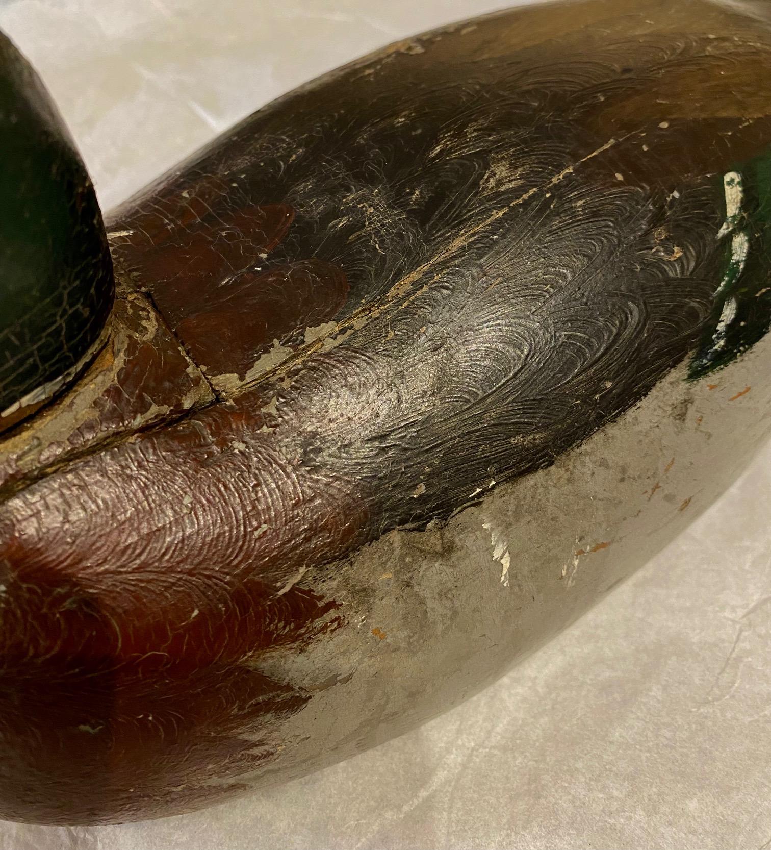 Early 20th Century Hand Crafted Mechanical Mallard Decoy For Sale 2