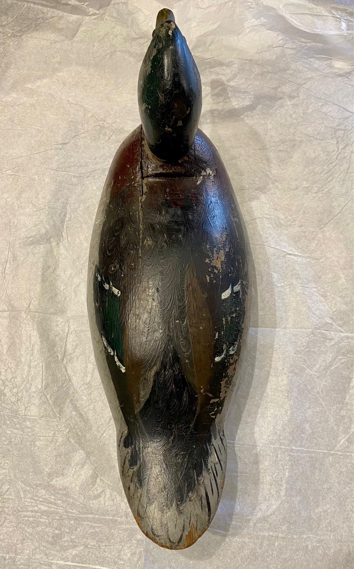 Early 20th Century Hand Crafted Mechanical Mallard Decoy For Sale 3