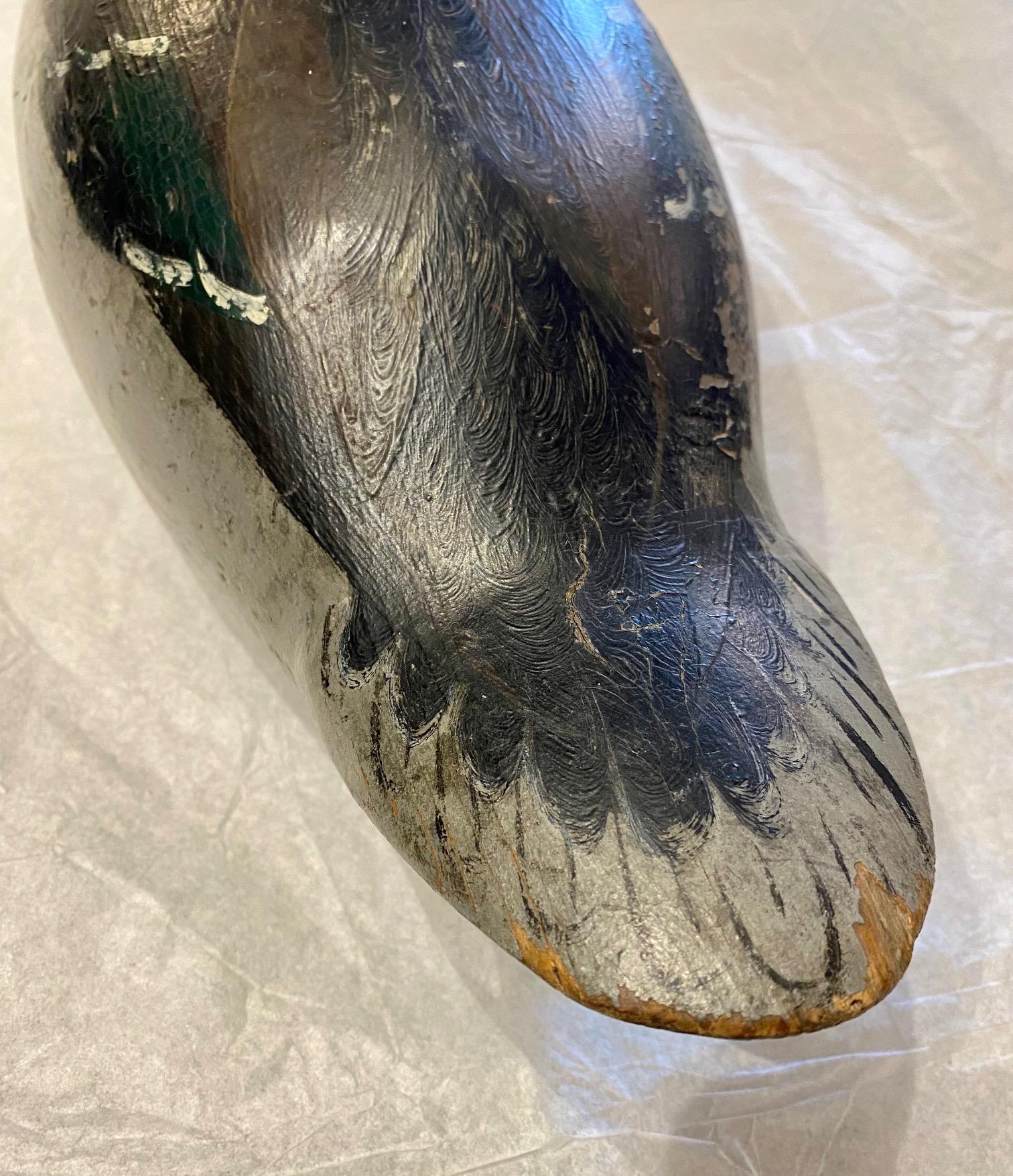Early 20th Century Hand Crafted Mechanical Mallard Decoy For Sale 5