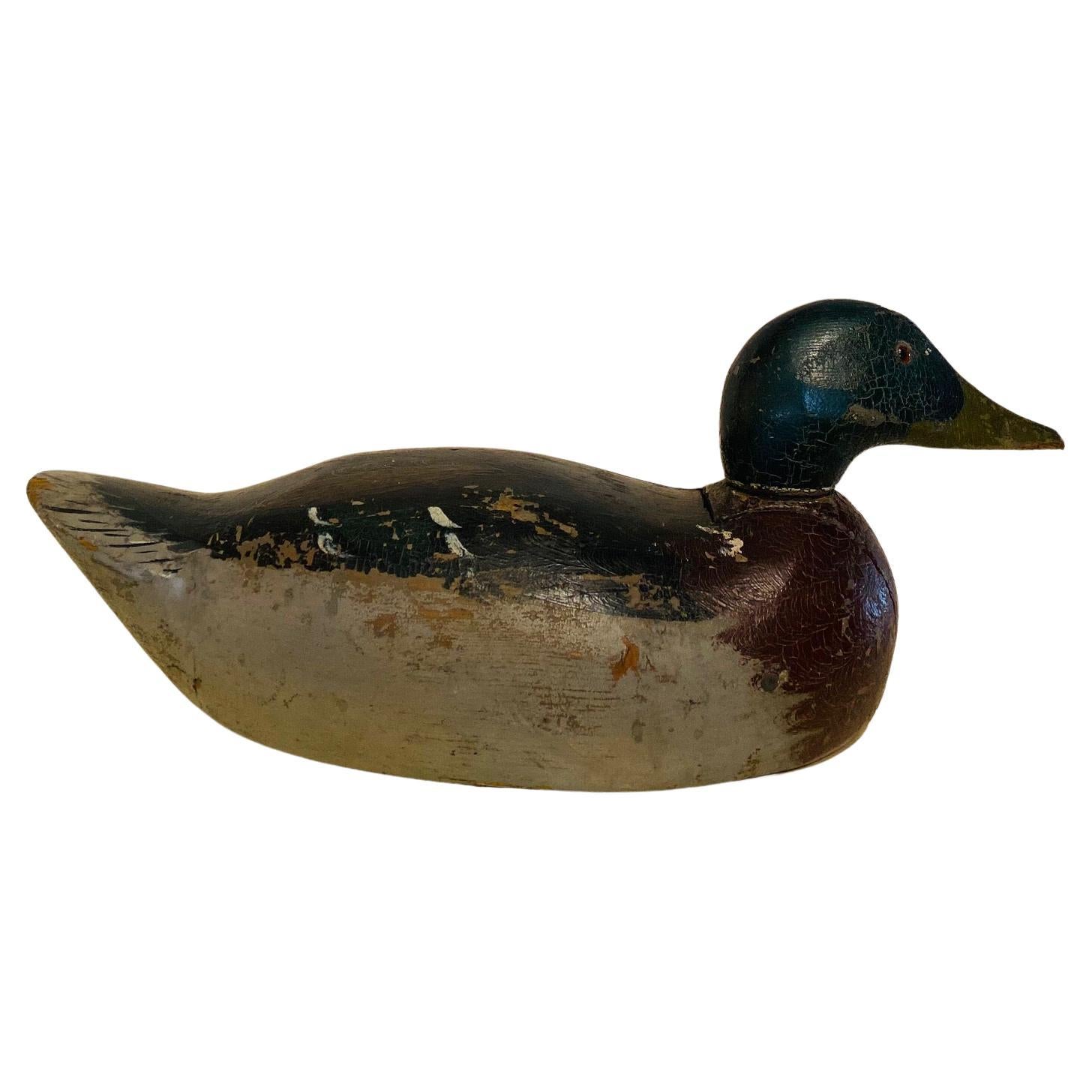 Early 20th Century Hand Crafted Mechanical Mallard Decoy For Sale