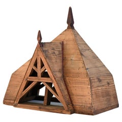 Early 20th century hand crafted pine architectural roof model