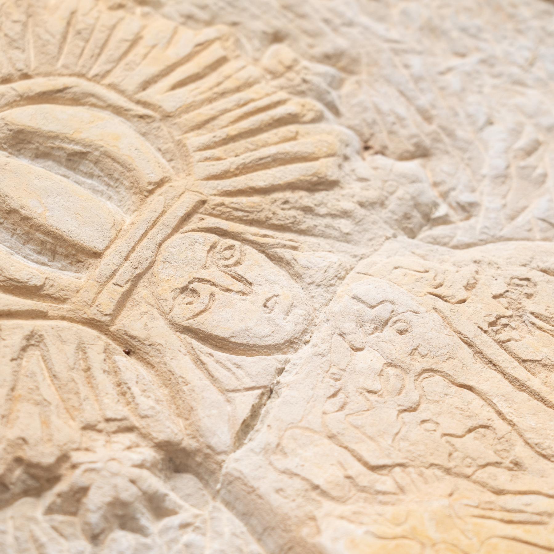 Early 20th Century Hand-Engraved Wall Stone Sculpture 4