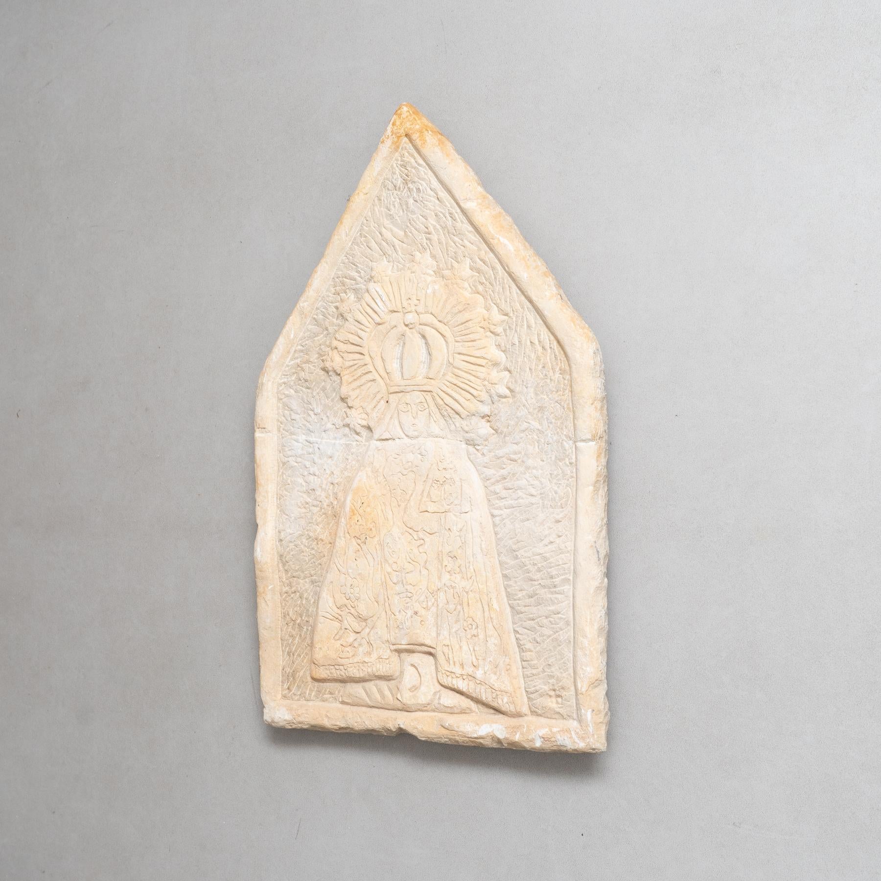 Mid-Century Modern Early 20th Century Hand-Engraved Wall Stone Sculpture