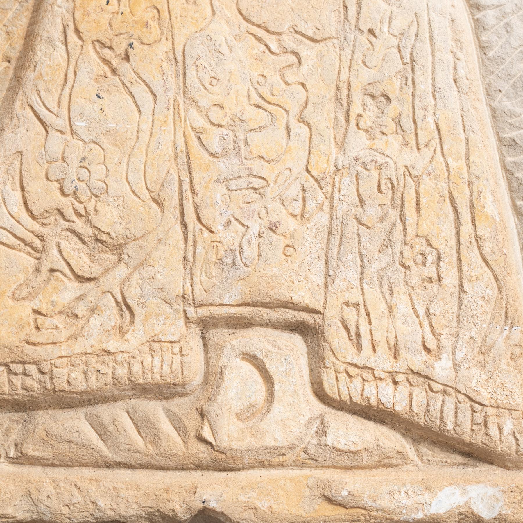 Mid-20th Century Early 20th Century Hand-Engraved Wall Stone Sculpture
