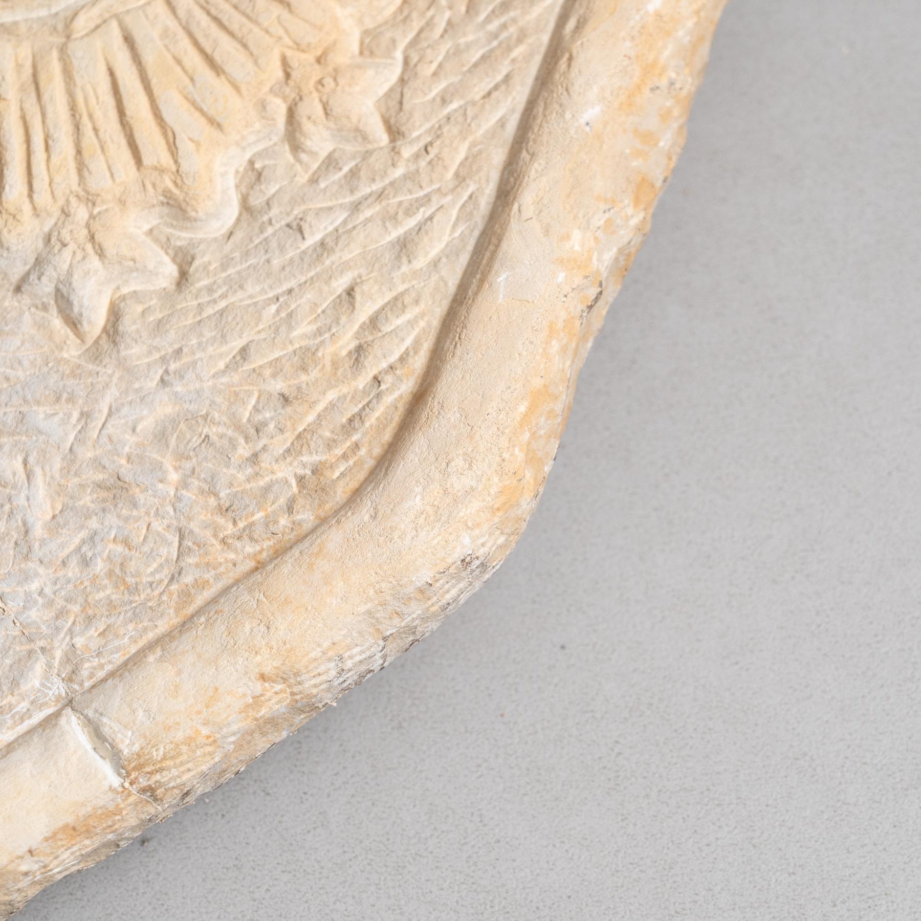 Early 20th Century Hand-Engraved Wall Stone Sculpture 2