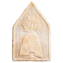 Early 20th Century Hand-Engraved Wall Stone Sculpture