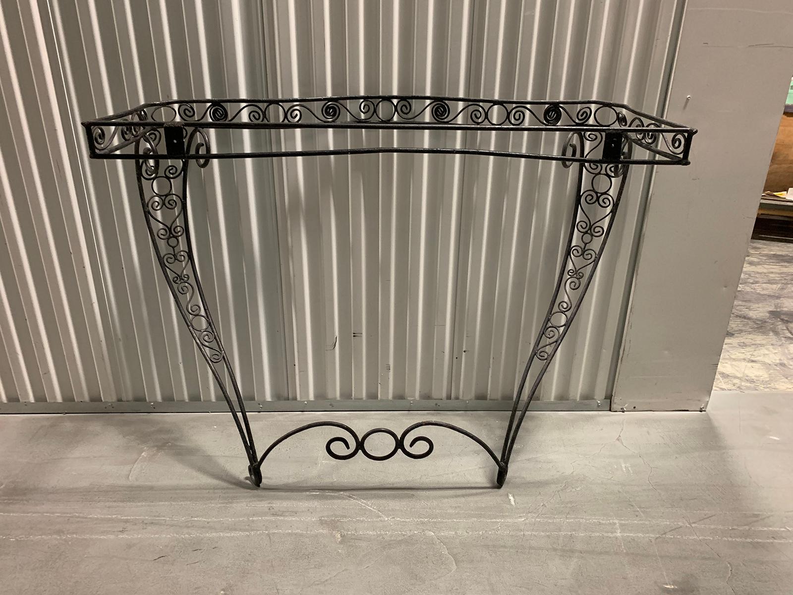 Early 20th Century Hand-Forged Iron Wall-Mount Console 10
