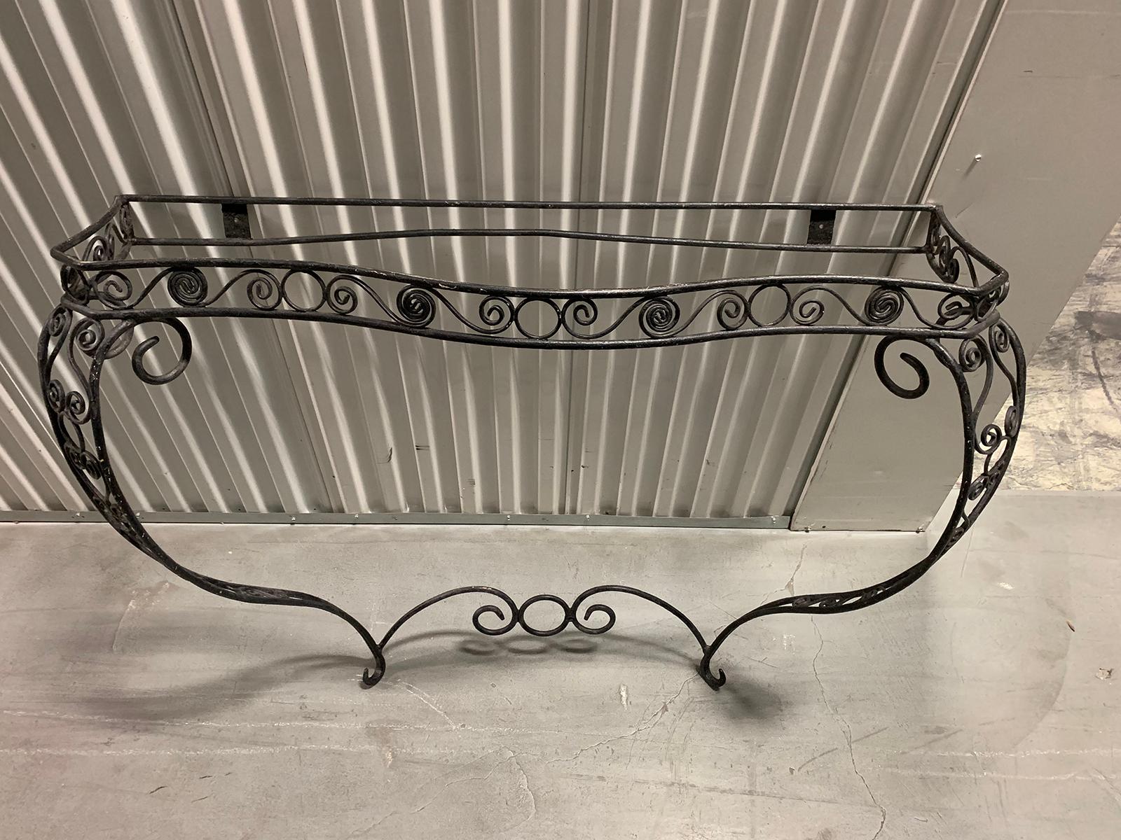 Early 20th Century Hand-Forged Iron Wall-Mount Console 12