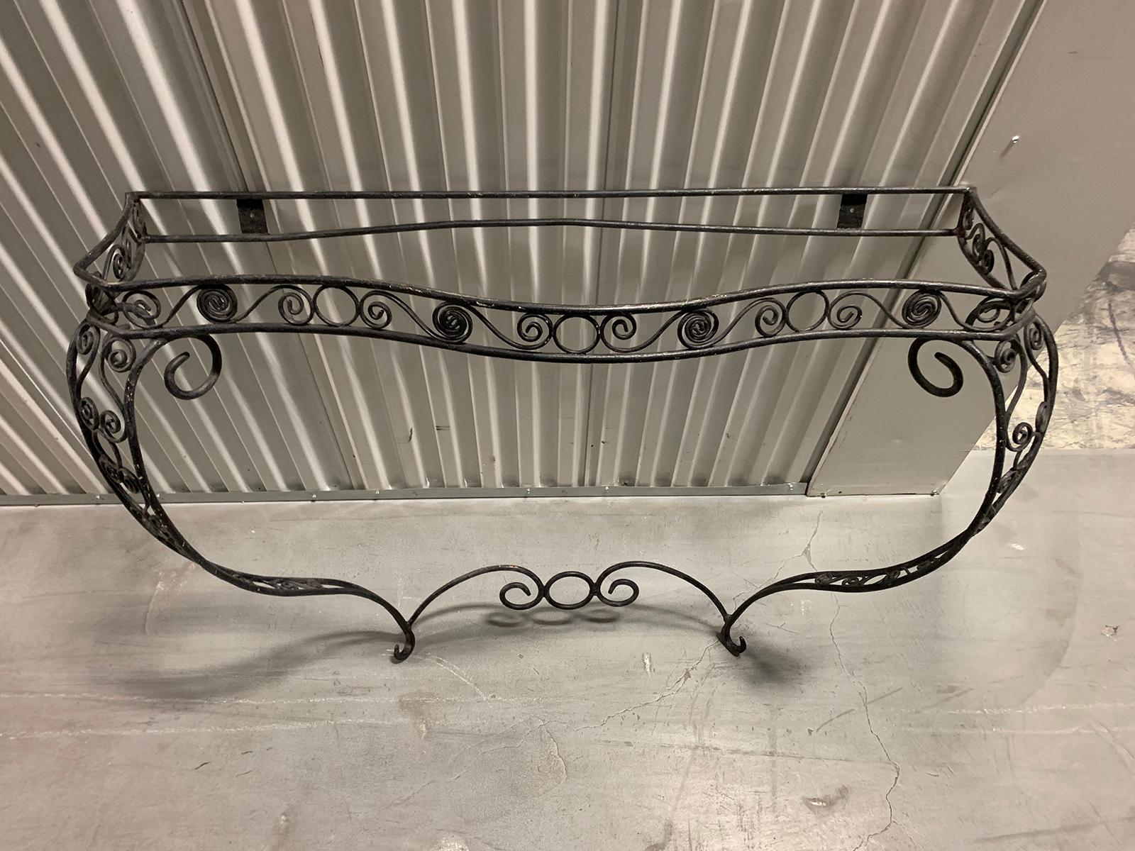 Early 20th Century Hand-Forged Iron Wall-Mount Console 2