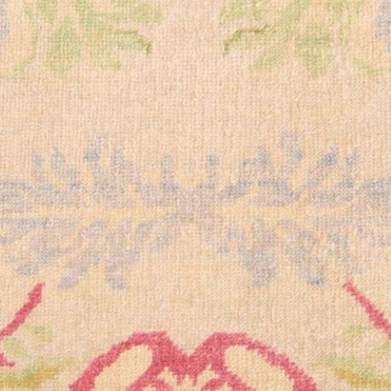 Hand-Knotted Early 20th Century Hand Knotted Pastel Wool Rug