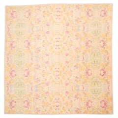 Early 20th Century Hand Knotted Pastel Wool Rug