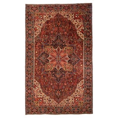 Used Early 20th Century Hand Knotted Persian Heriz Rug