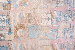 Early 20th Century Hand Knotted Sarab Runner with Pastel Leaf-Panel Grid