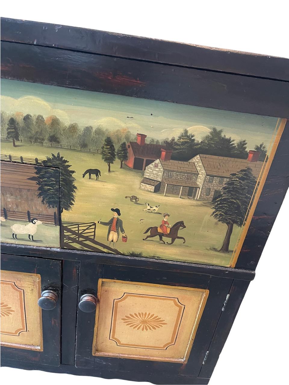 Early 20th Century Hand Painted Cabinet by Ralph Cohoon For Sale 1