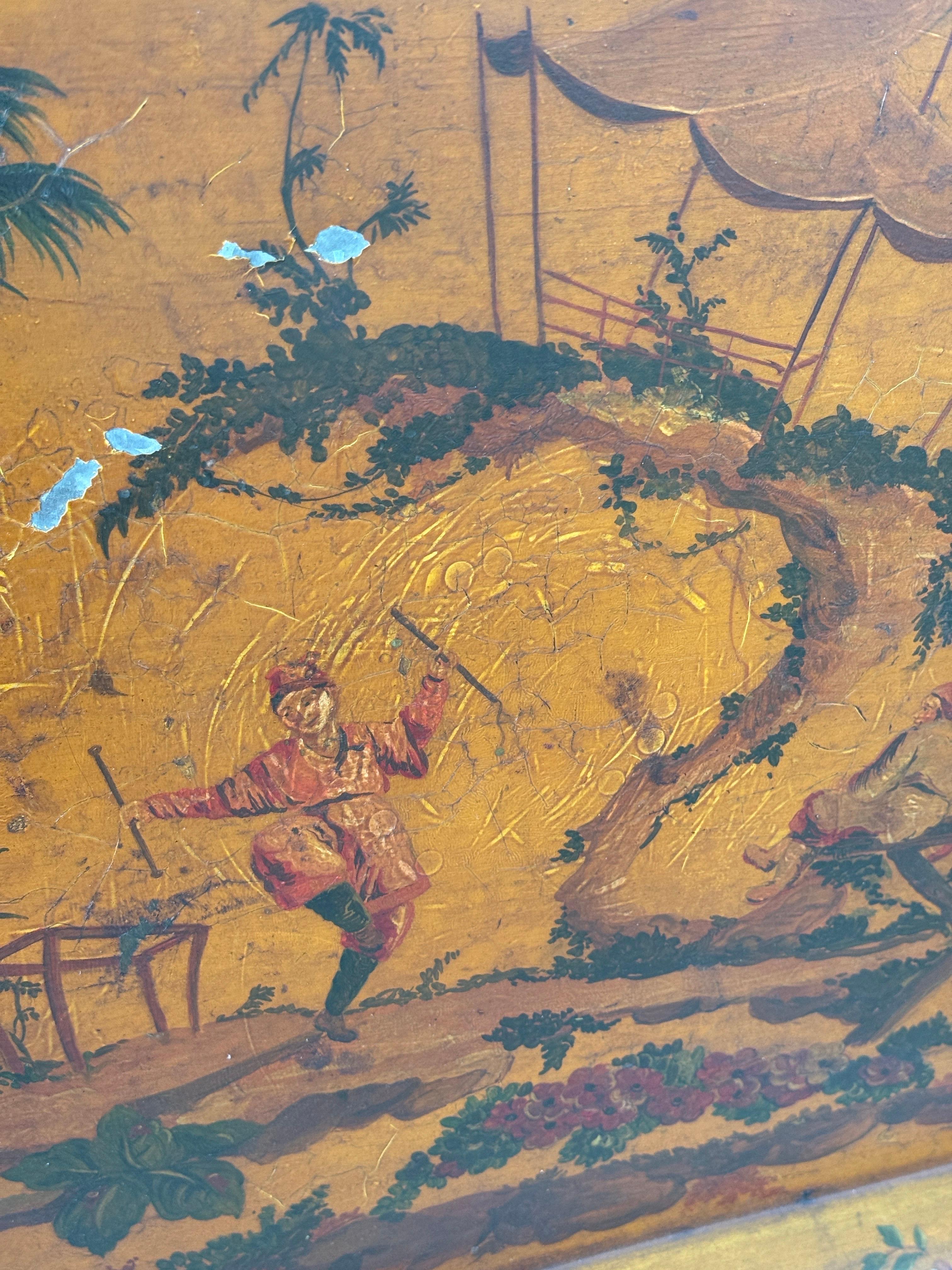 Bandeja de cerámica china pintada a mano de principios del siglo XX en Bueno estado para la venta en North Fort Myers, FL