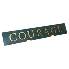 Handbemaltes „Courage“-Schild aus dem frühen 20. Jahrhundert