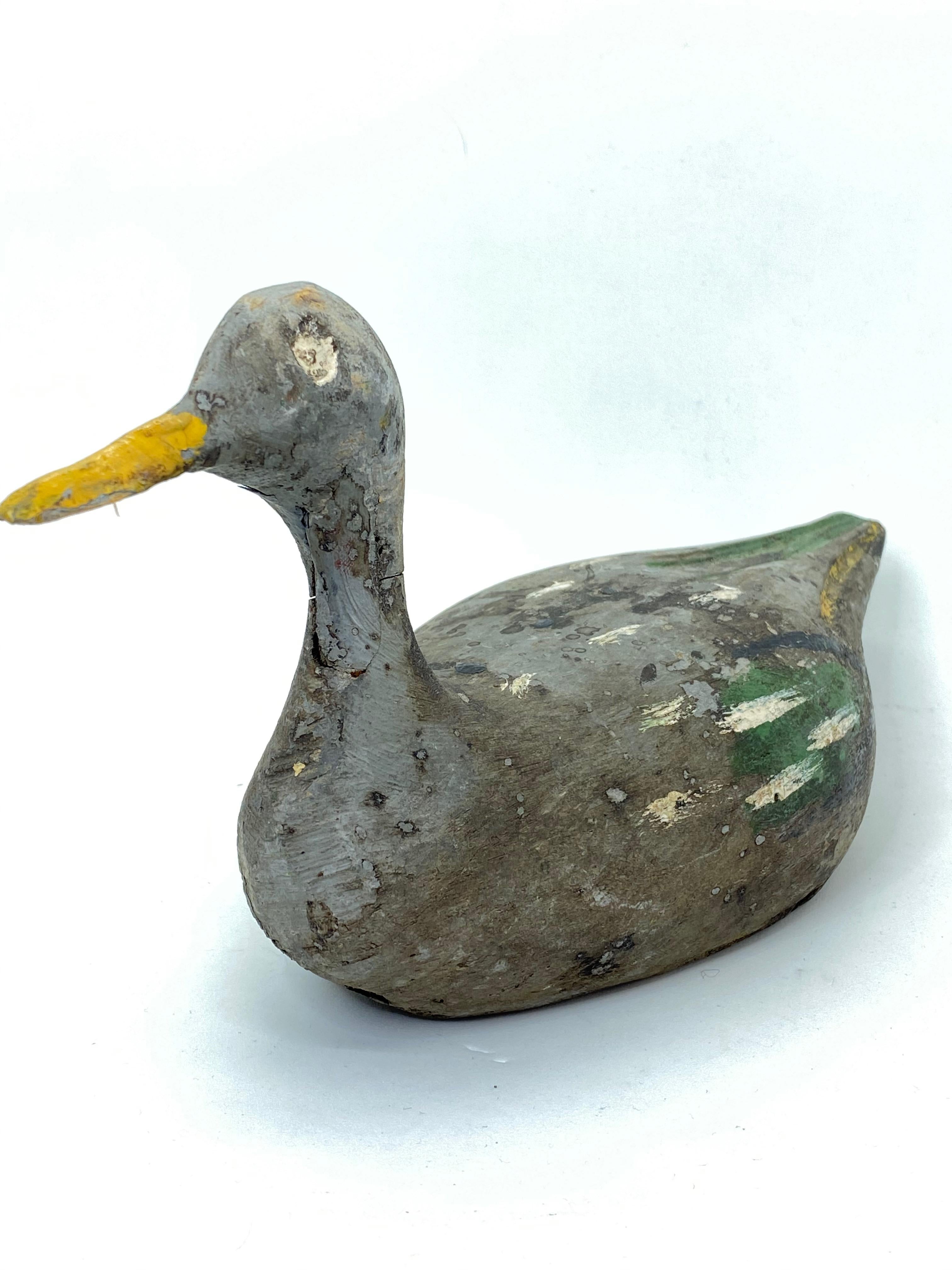 Hand-Crafted Early 20th Century Hand Painted Decoy Duck, Antique German For Sale