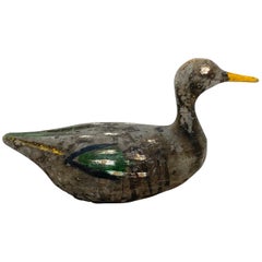 Early 20th Century Hand Painted Decoy Duck, Antique German