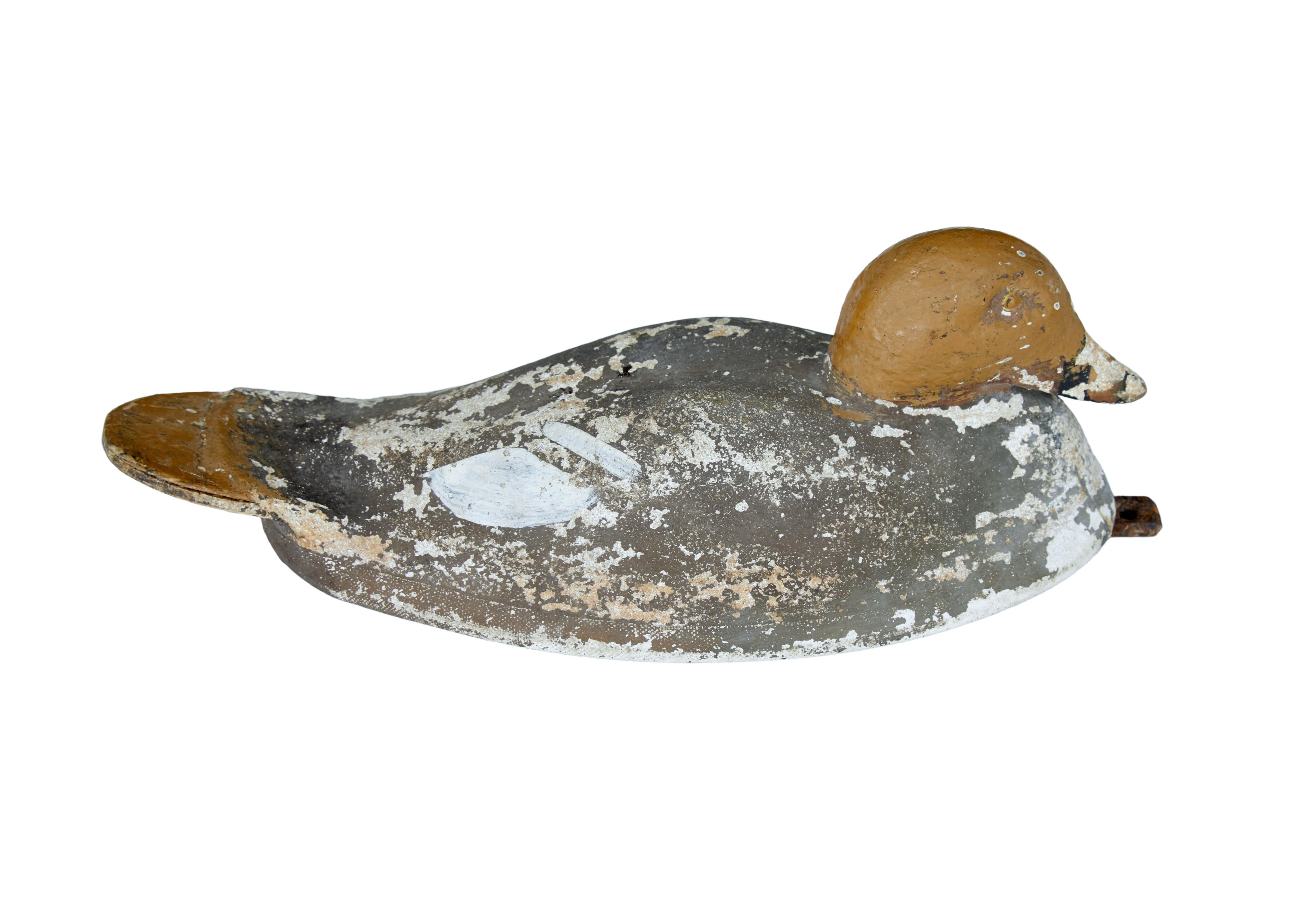Folk Art Early 20th Century Hand Painted Decoy Duck