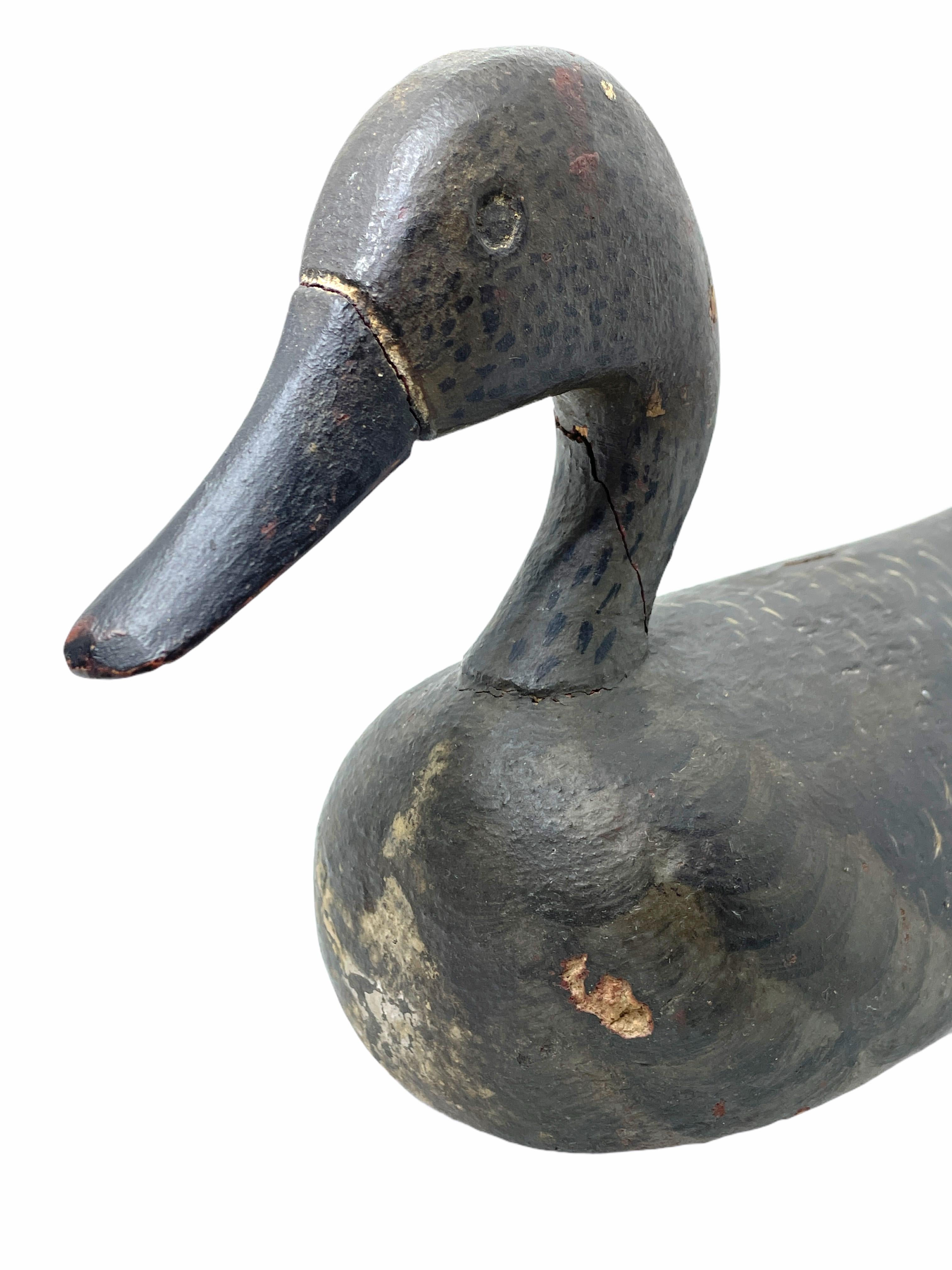 Folk Art Early 20th Century Hand Painted Duck Decoy Antique, German For Sale