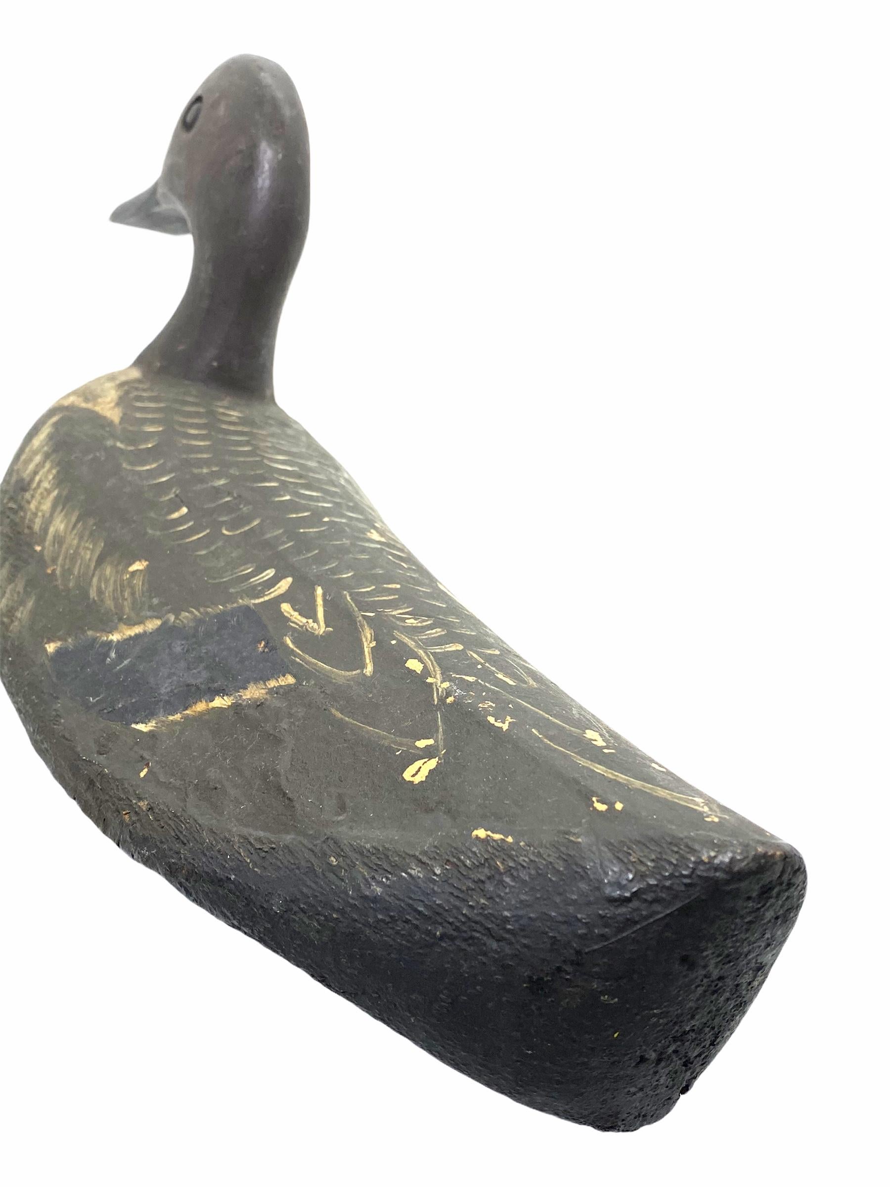 Folk Art Early 20th Century Hand Painted Duck Decoy Antique German For Sale