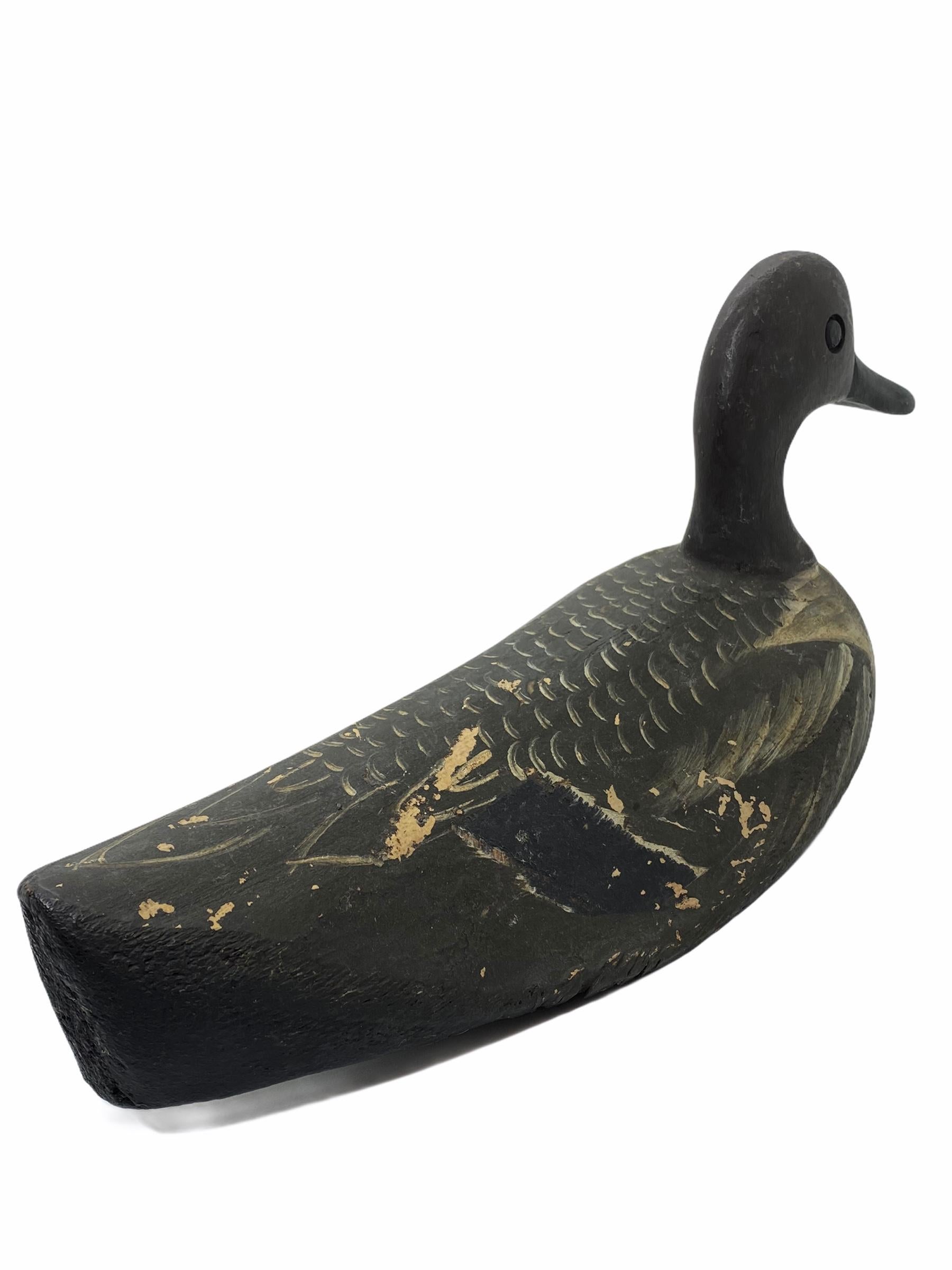 Hand-Crafted Early 20th Century Hand Painted Duck Decoy Antique German For Sale