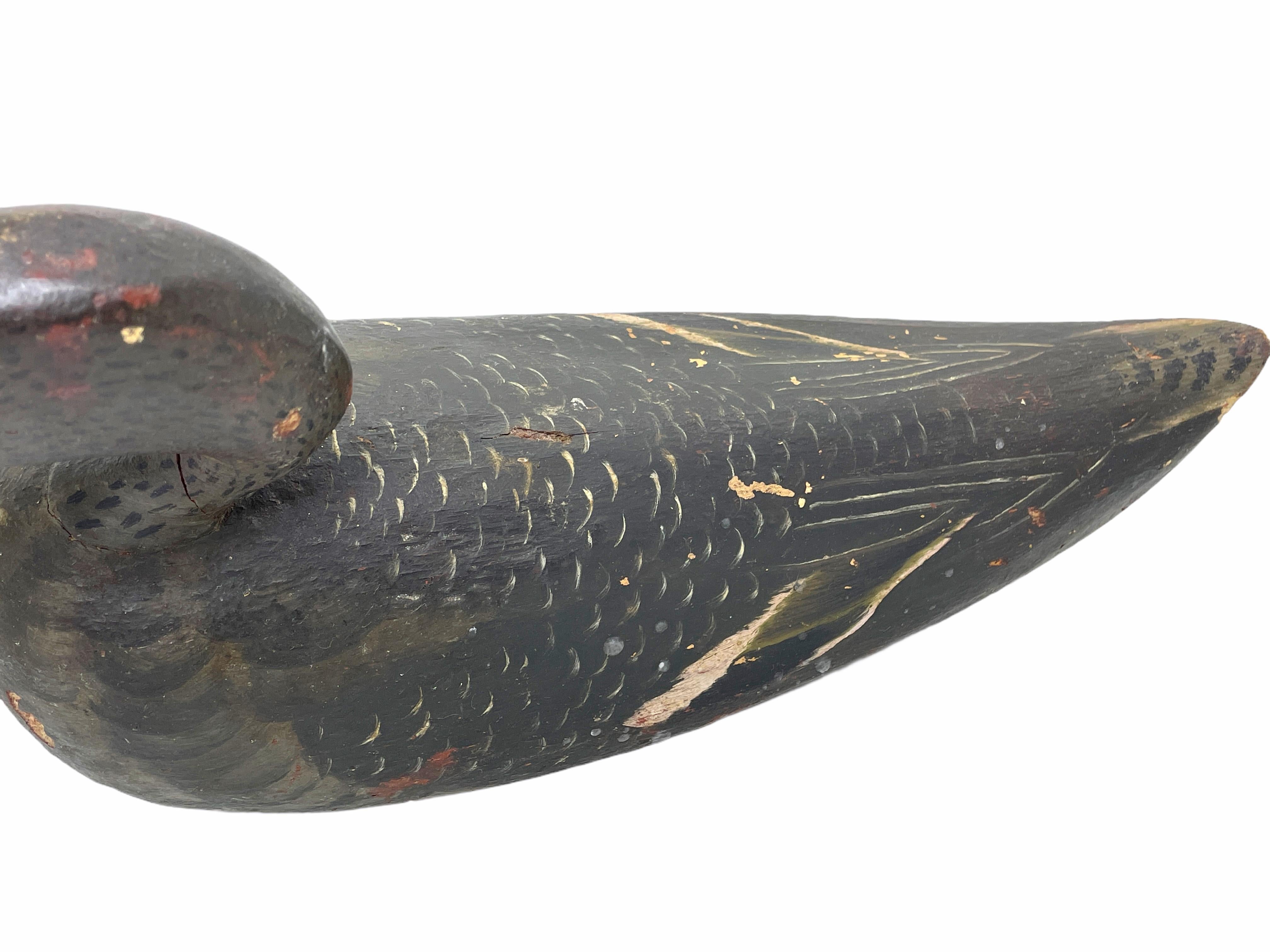 Wood Early 20th Century Hand Painted Duck Decoy Antique, German For Sale