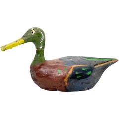 Early 20th Century Hand Painted Duck Decoy Antique, German