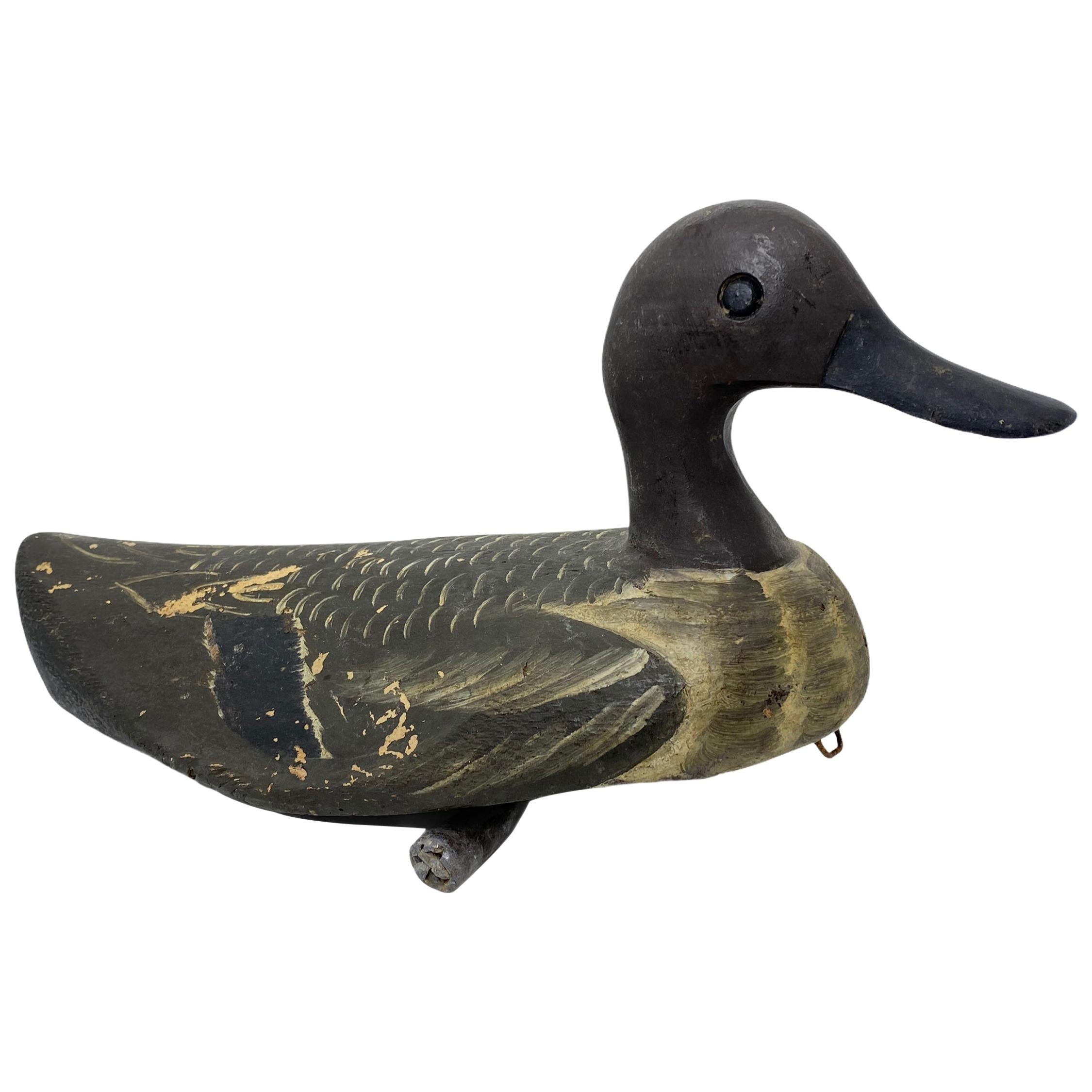 Early 20th Century Hand Painted Duck Decoy Antique German For Sale