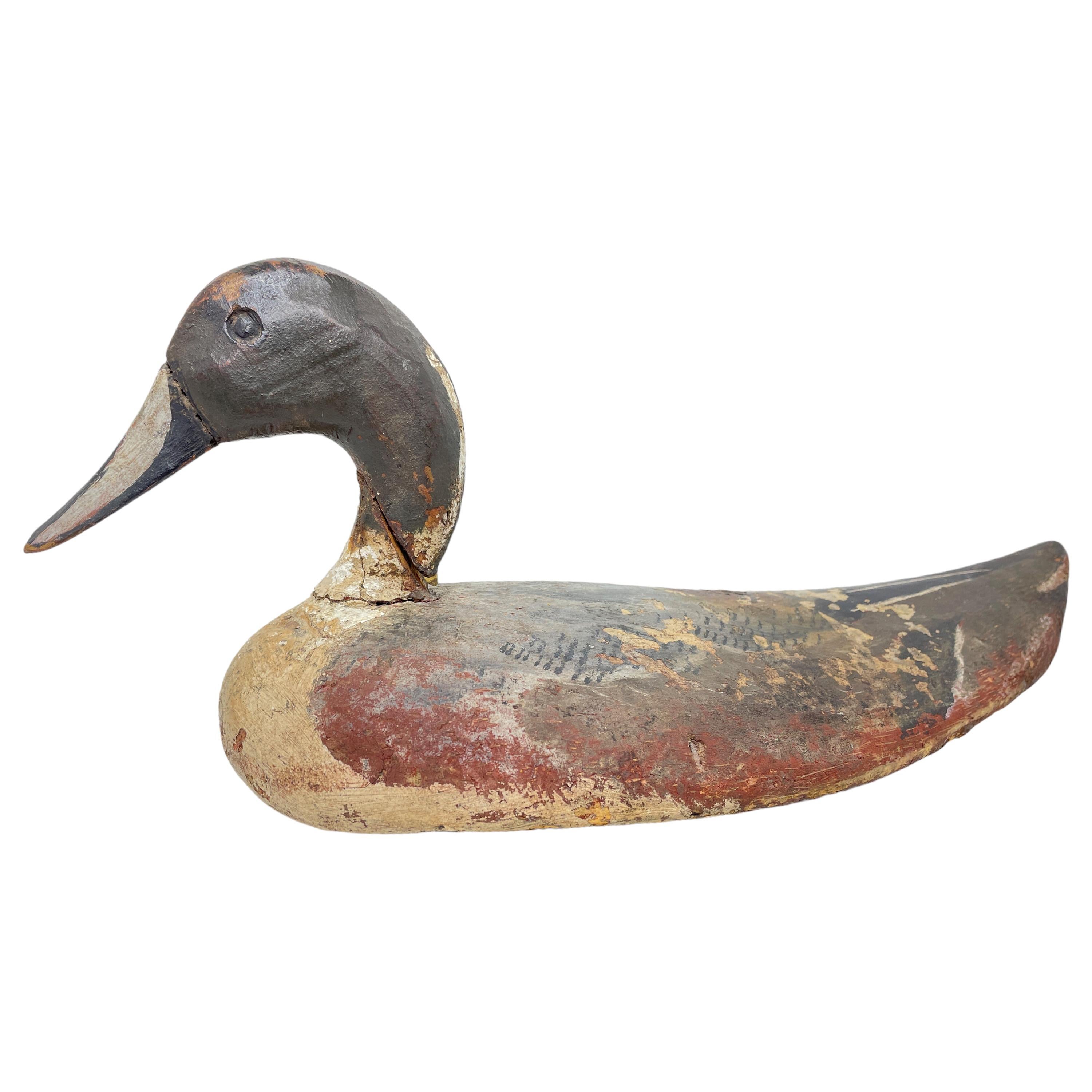 Early 20th Century Hand Painted Duck Decoy Antique, German For Sale