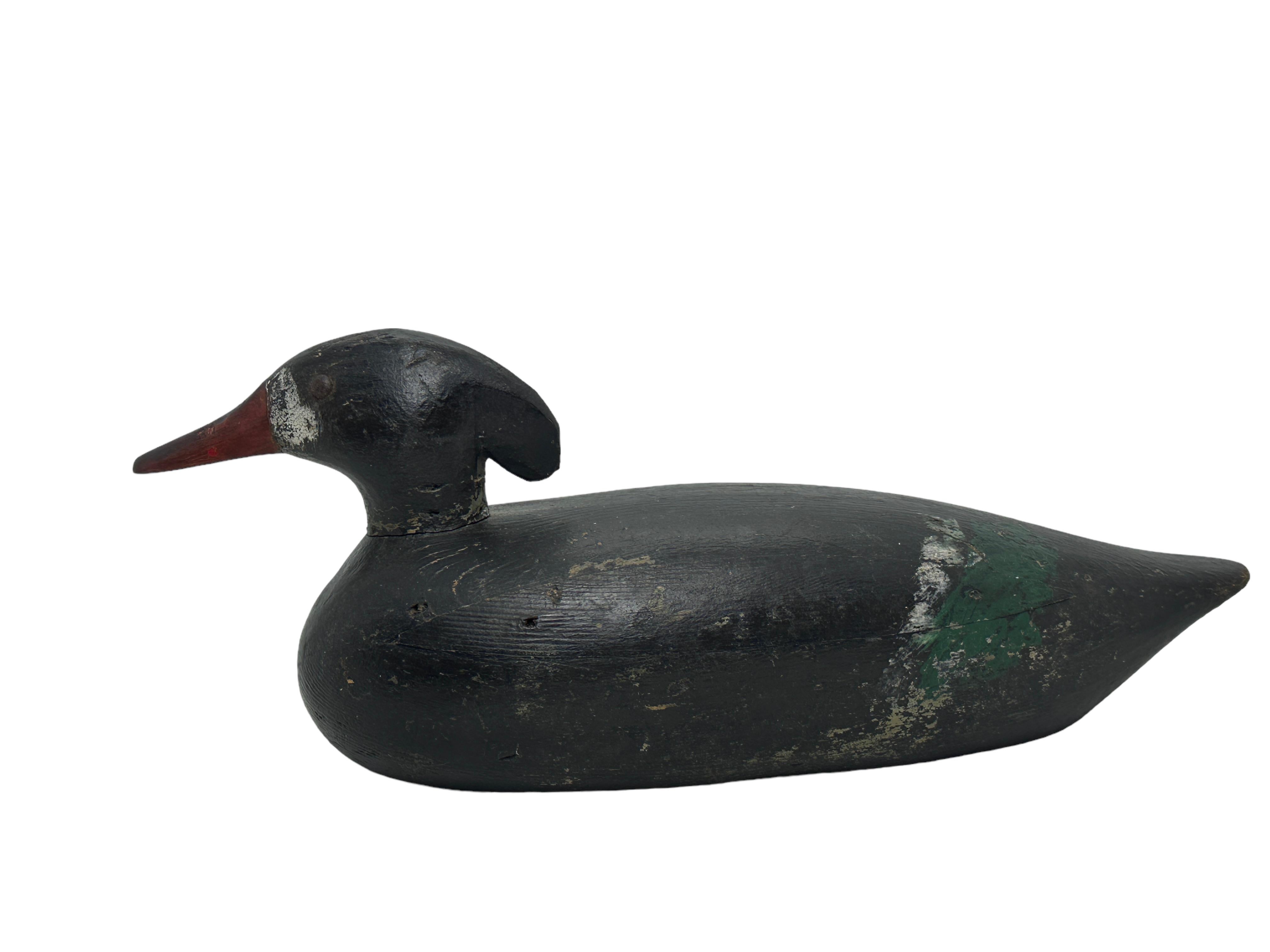 American Early 20th Century Hand Painted Duck Decoy Antique, USA owned by Bob Tillbutt For Sale