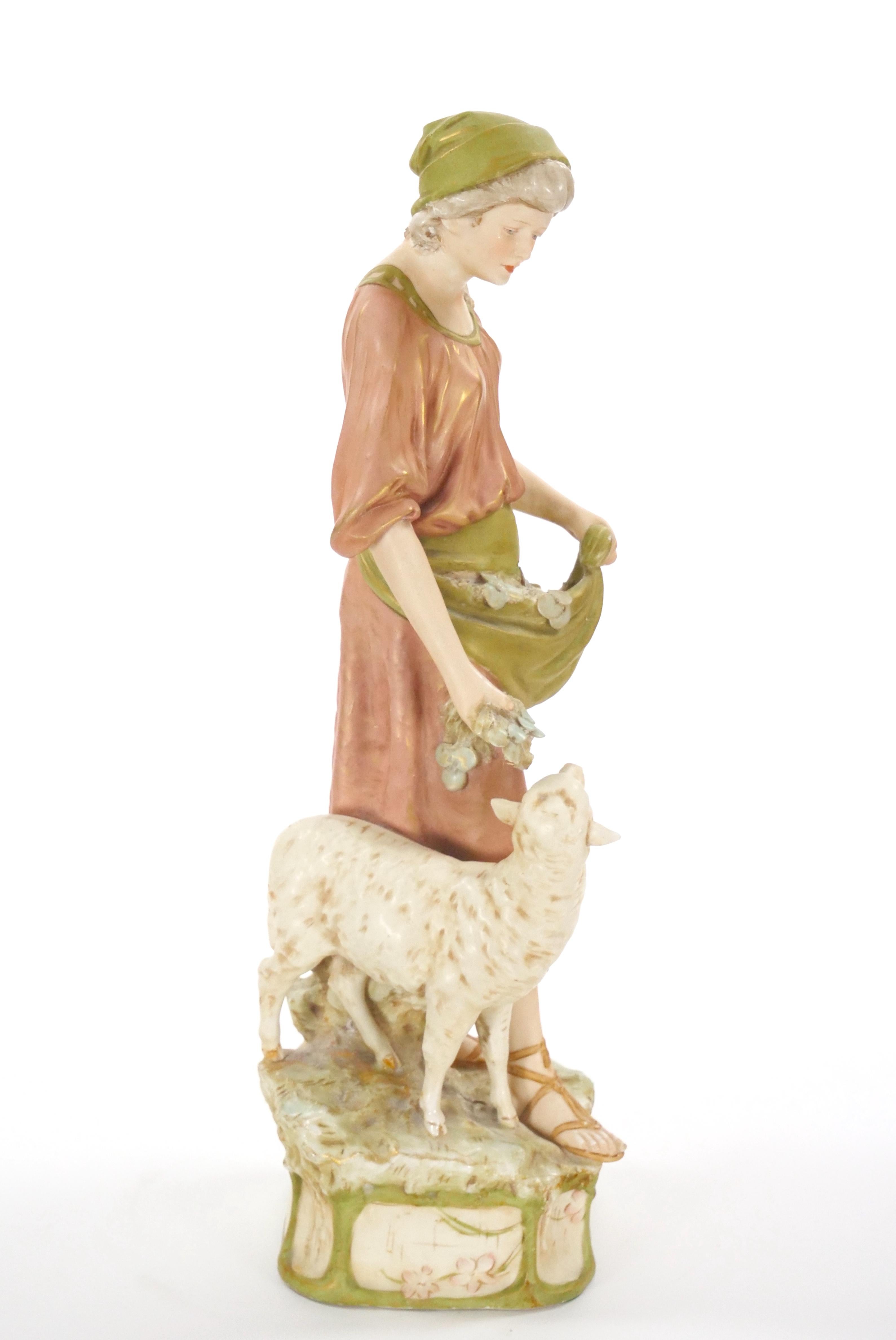 Czech Early 20th Century Hand Painted / Gilt Decorated Porcelain Decorative Sculpture For Sale
