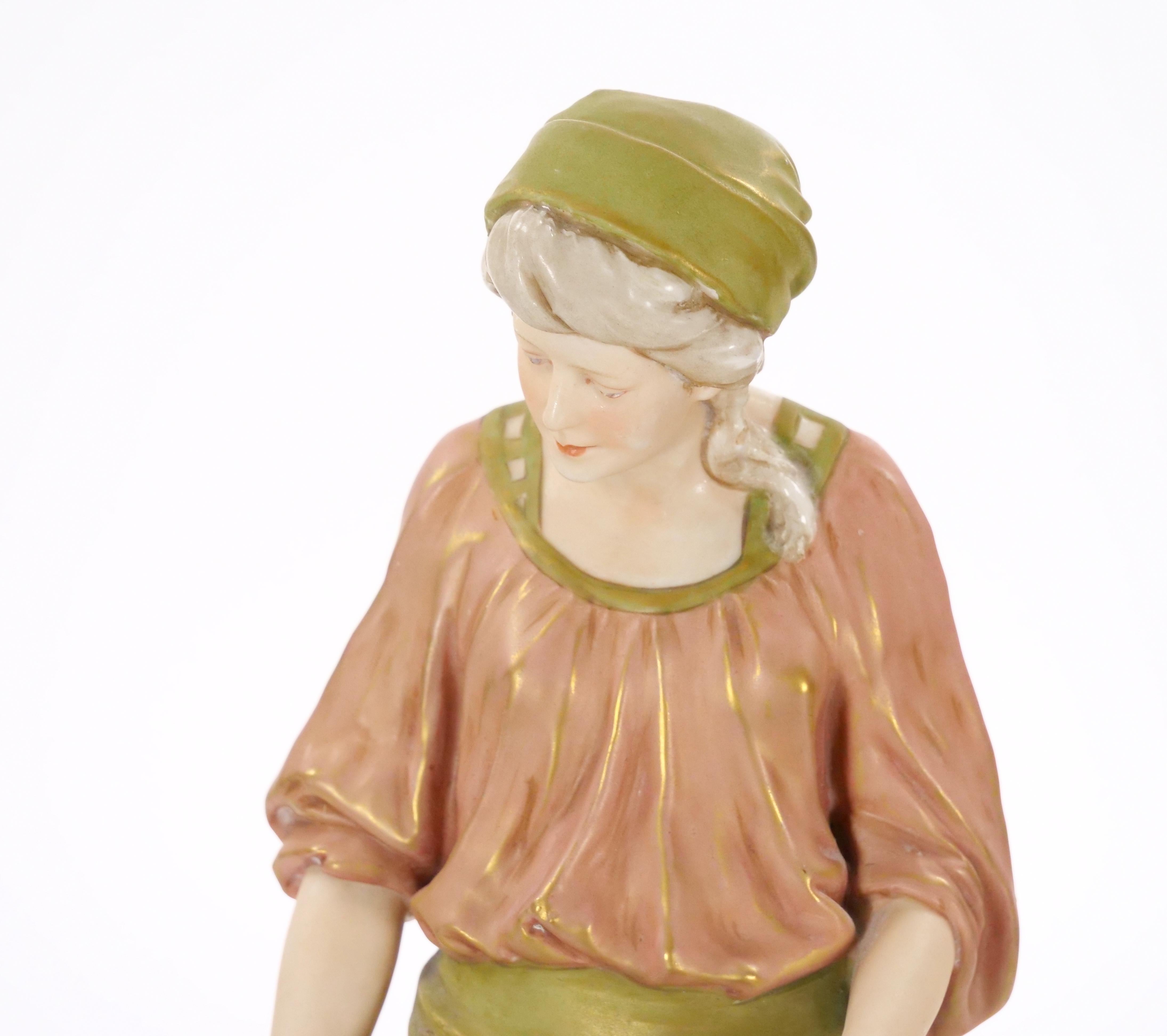 Early 20th Century Hand Painted / Gilt Decorated Porcelain Decorative Sculpture For Sale 2