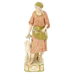 Escultura decorativa de porcelana pintada a mano / dorada de principios del siglo XX