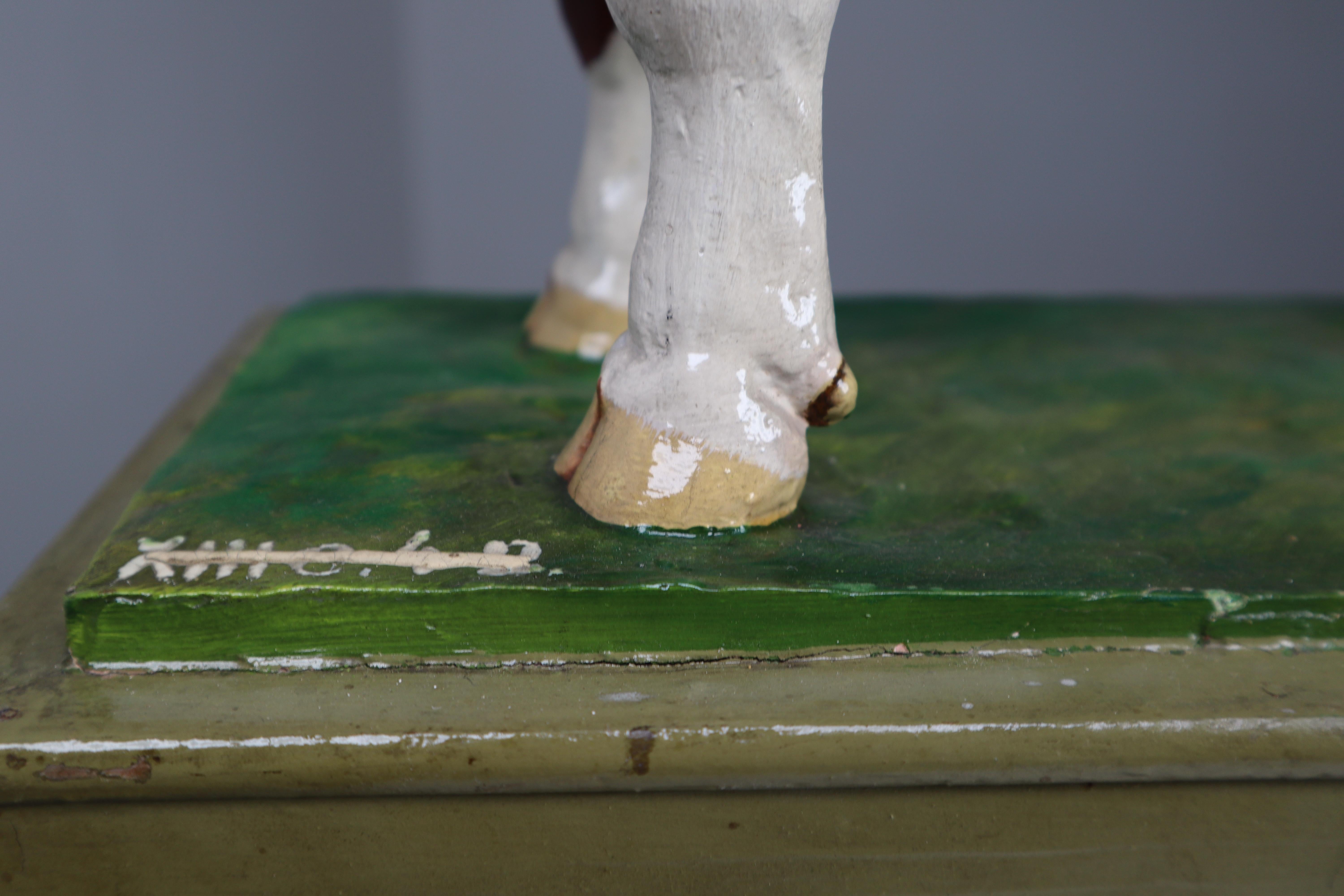 Early 20th Century Hand Painted Plaster Model of a Bull Made in Czech Republic 2