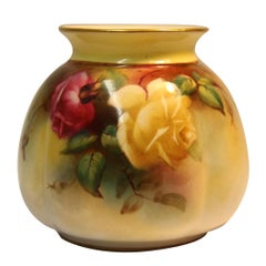 Early 20th Century Hand Painted Royal Worcester Porcelain Vase