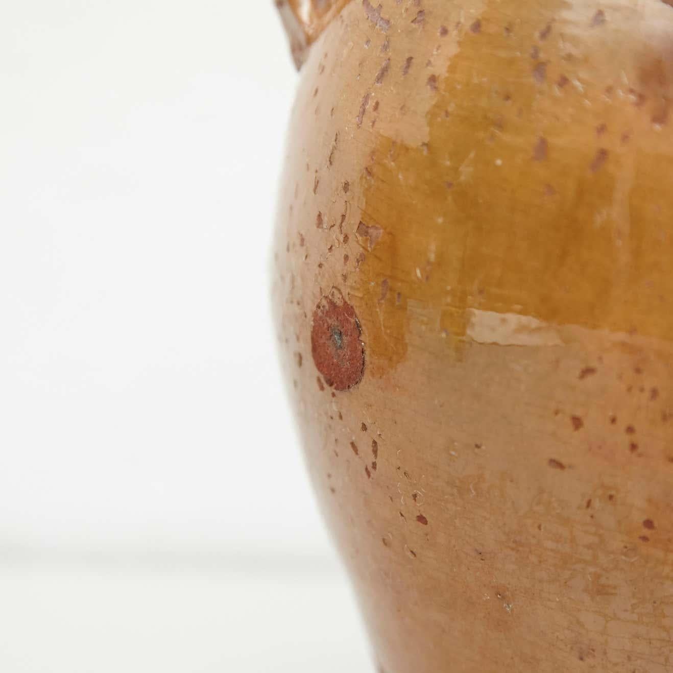 Vase en céramique du début du 20e siècle, peint à la main, rustique, populaire et traditionnel Bon état - En vente à Barcelona, ES