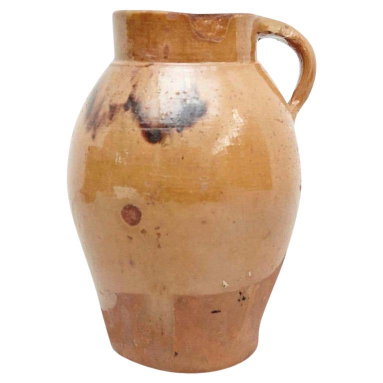 Early 20th Century Hand Painted Rustic Popular Traditional Ceramic Vase